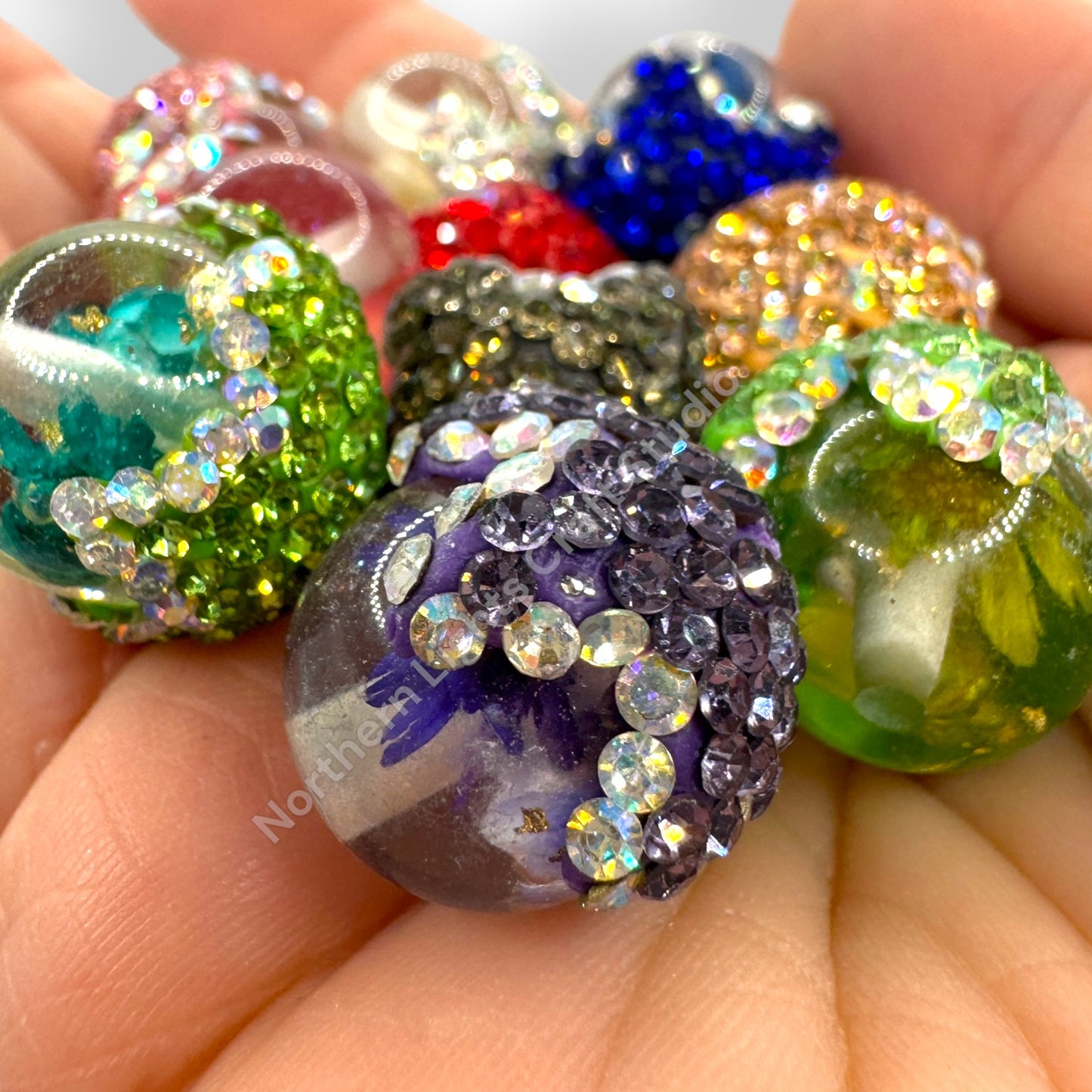 Rhinestone Flower Drip Beads