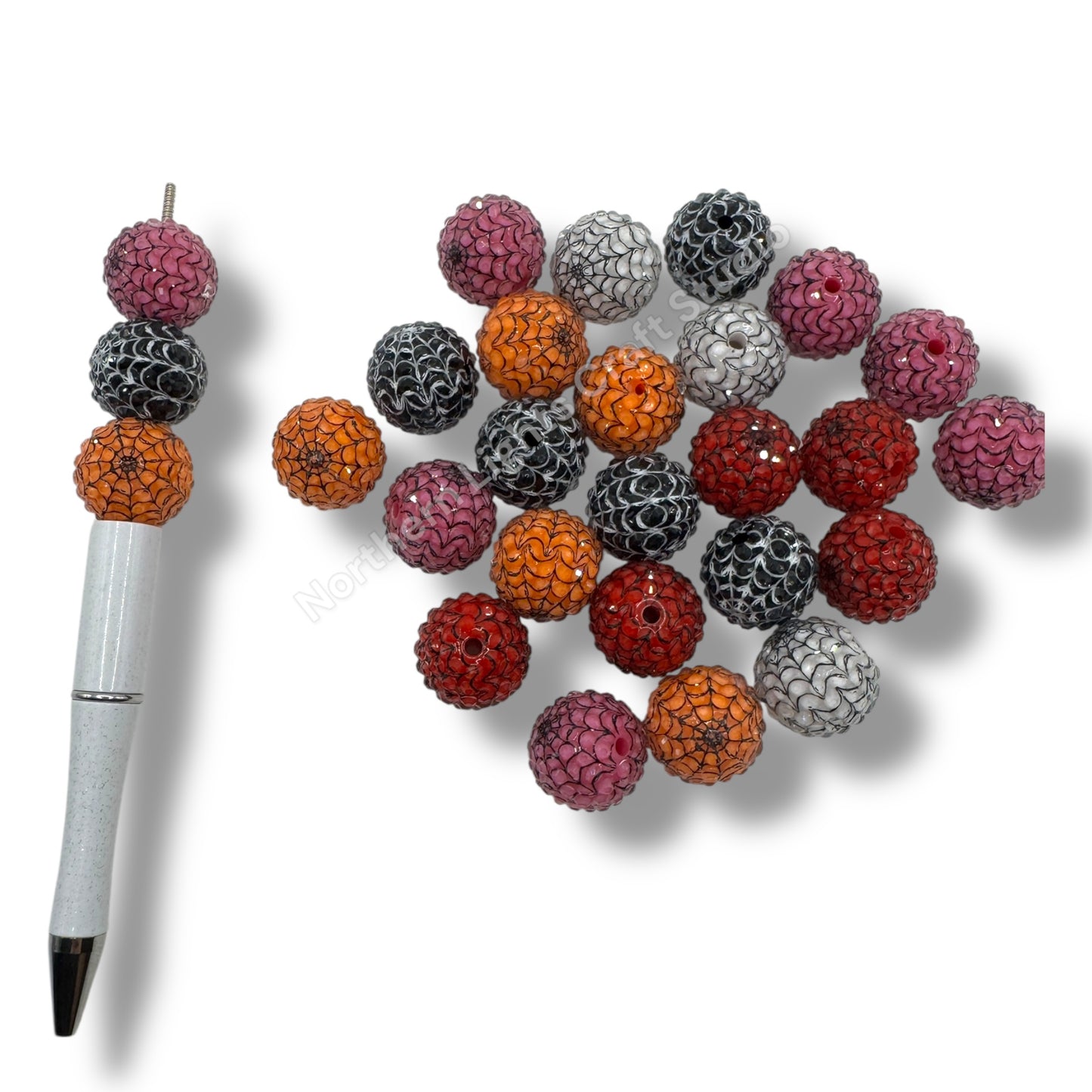 20mm Halloween Rhinestone Acrylic Bead Mix - 10 pc.