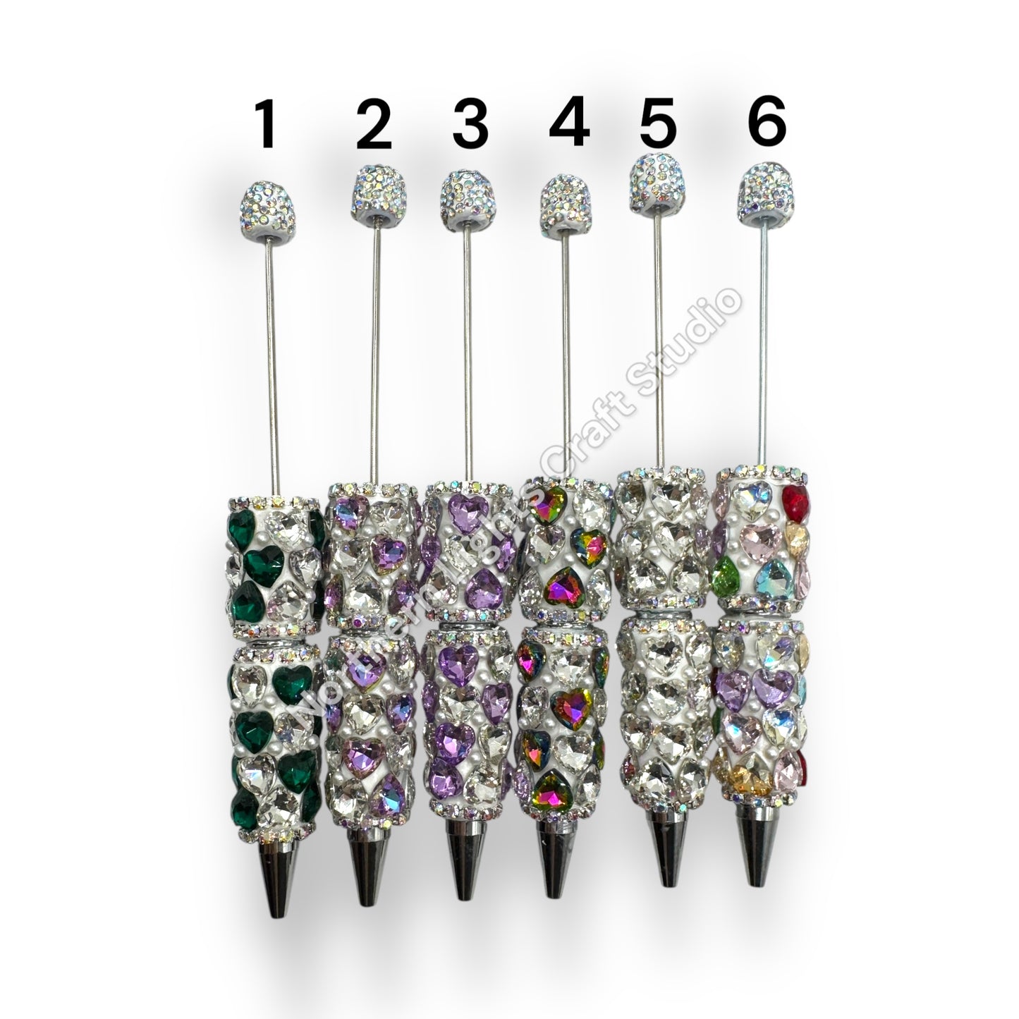 Beadable Large Heart Rhinestone Pen