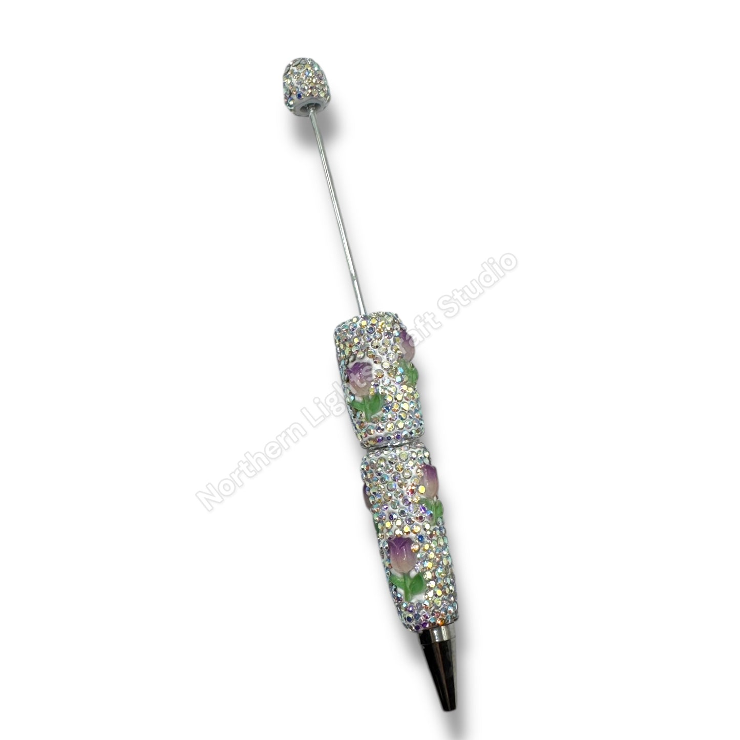 Beadable Tulip Flower Rhinestone Pens
