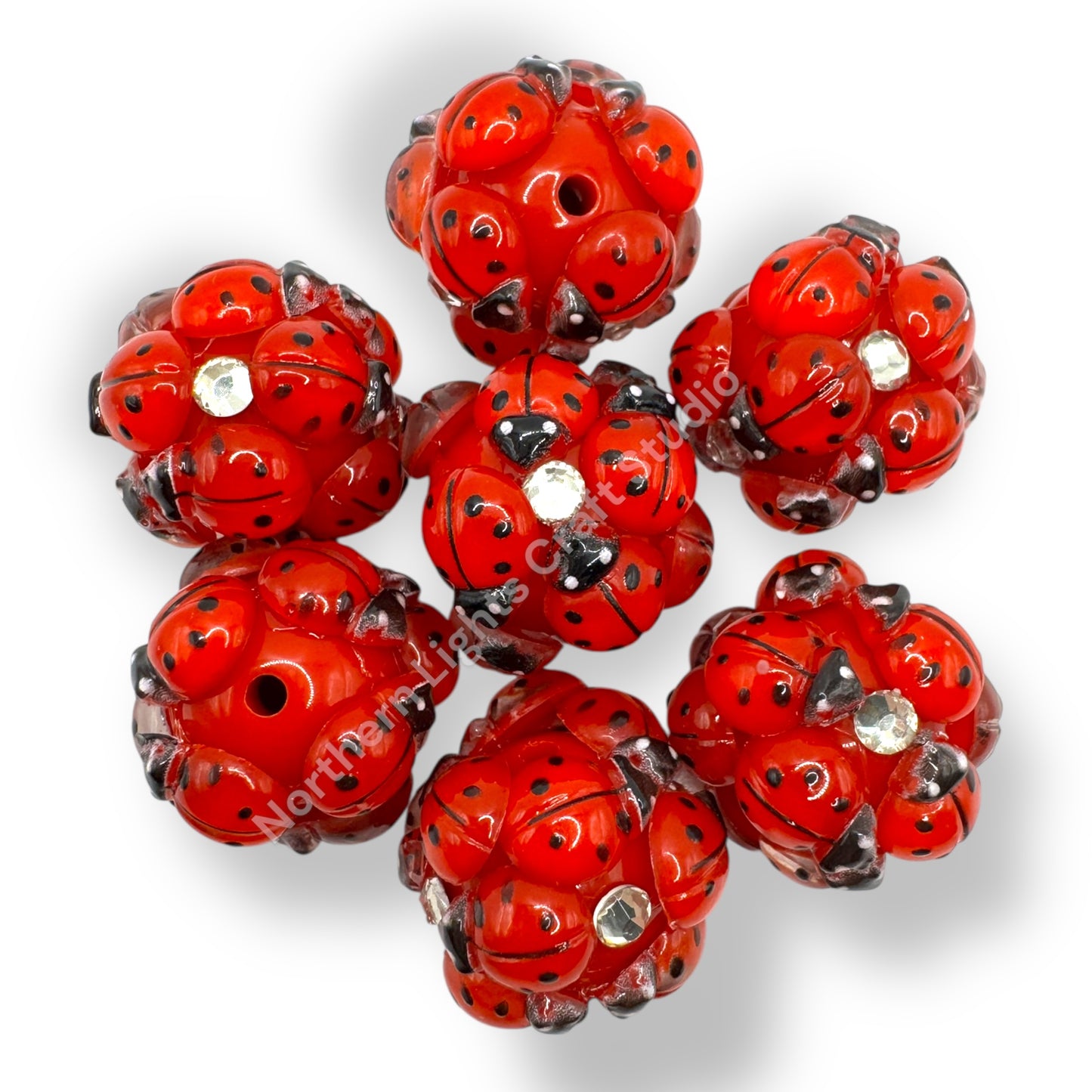 Ladybug Acrylic Beads - 4pc.