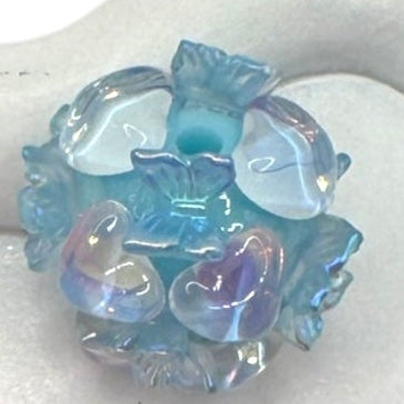 Butterfly Glass Heart Bubble Beads