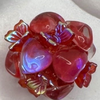 Butterfly Glass Heart Bubble Beads