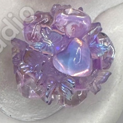 Butterfly Glass Heart Bubble Beads
