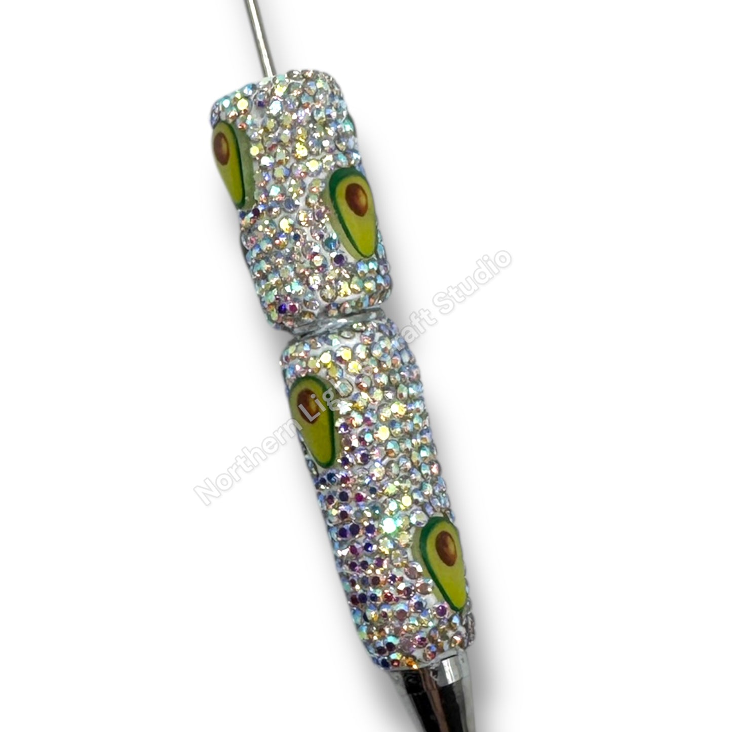 Beadable Avocado Rhinestone Pens, Beaded Mushroom Pen, Beaded Turtle Pen