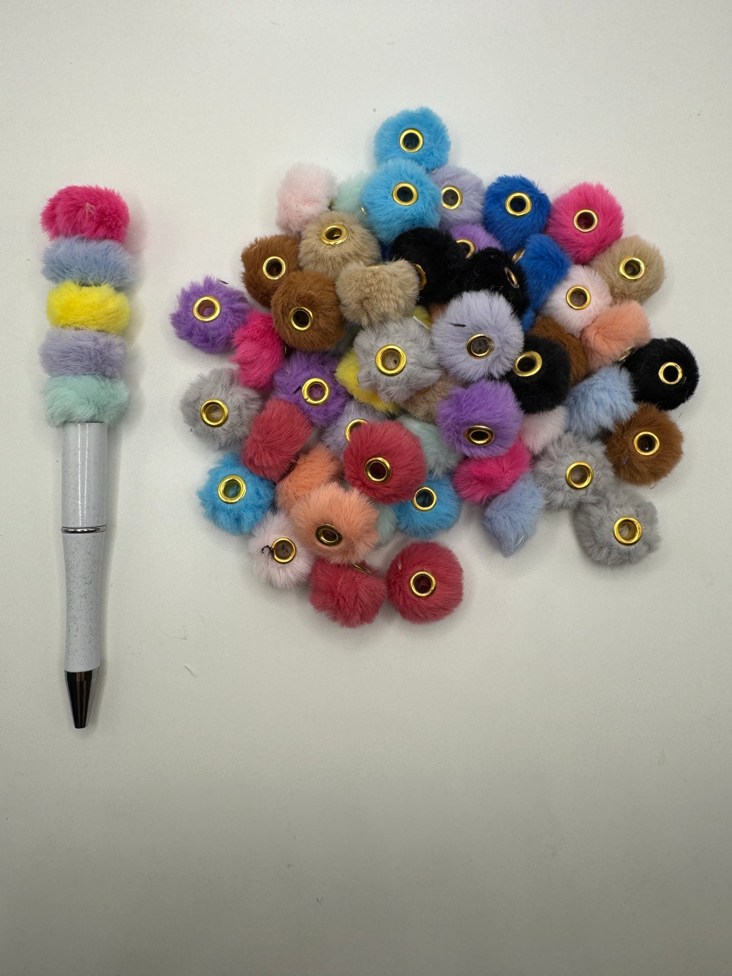 Fuzzy Beads / Fuzzy Spacer Mix of 30 Pieces - 20mm