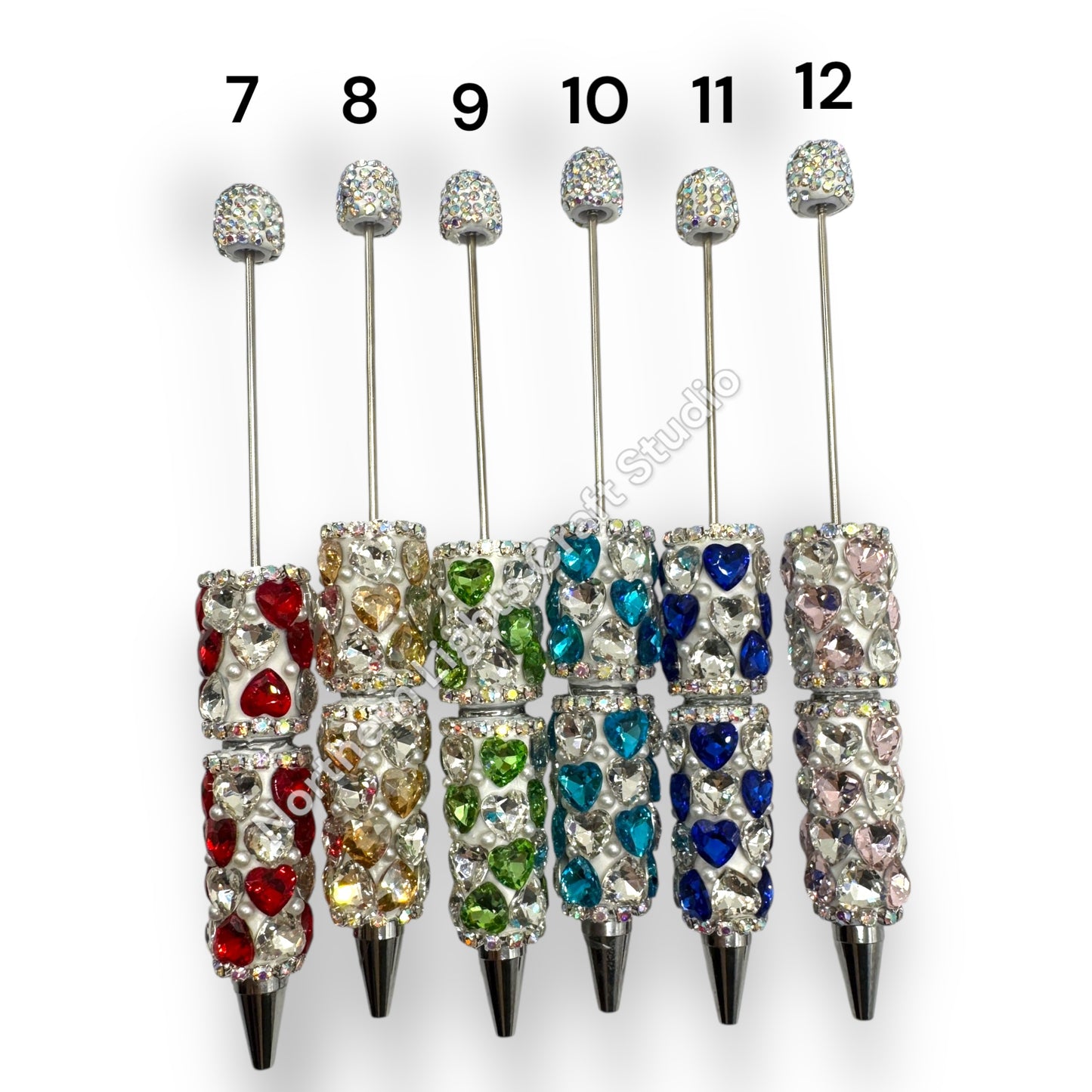 Beadable Large Heart Rhinestone Pen
