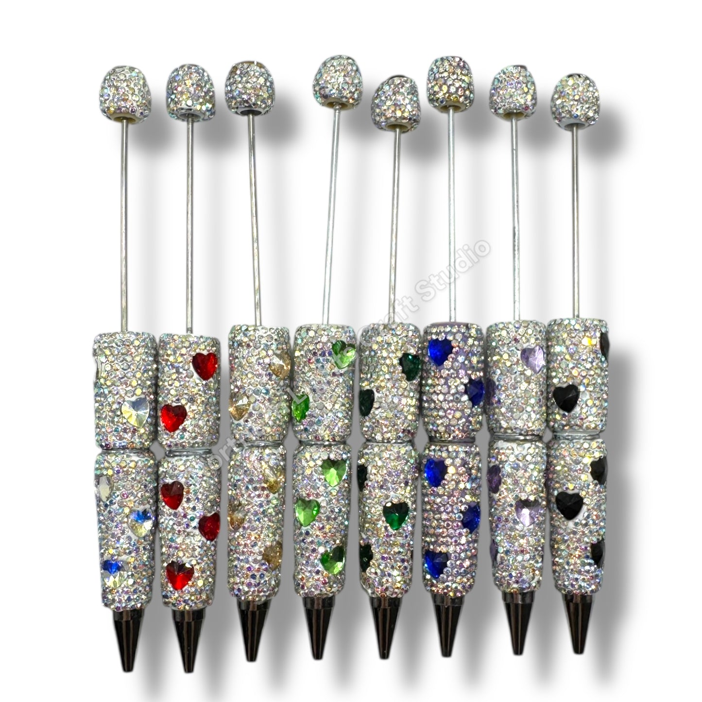 Rhinestone Heart Crystal Beadable Pens