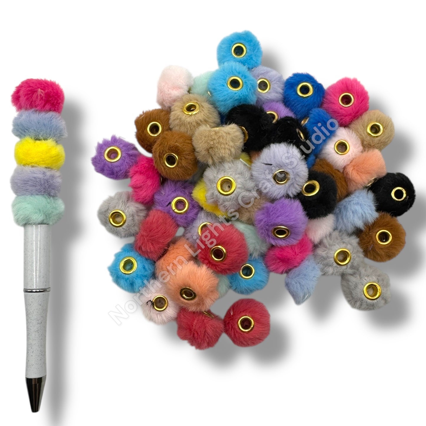 Fuzzy Beads / Fuzzy Spacer Mix of 30 Pieces - 20mm