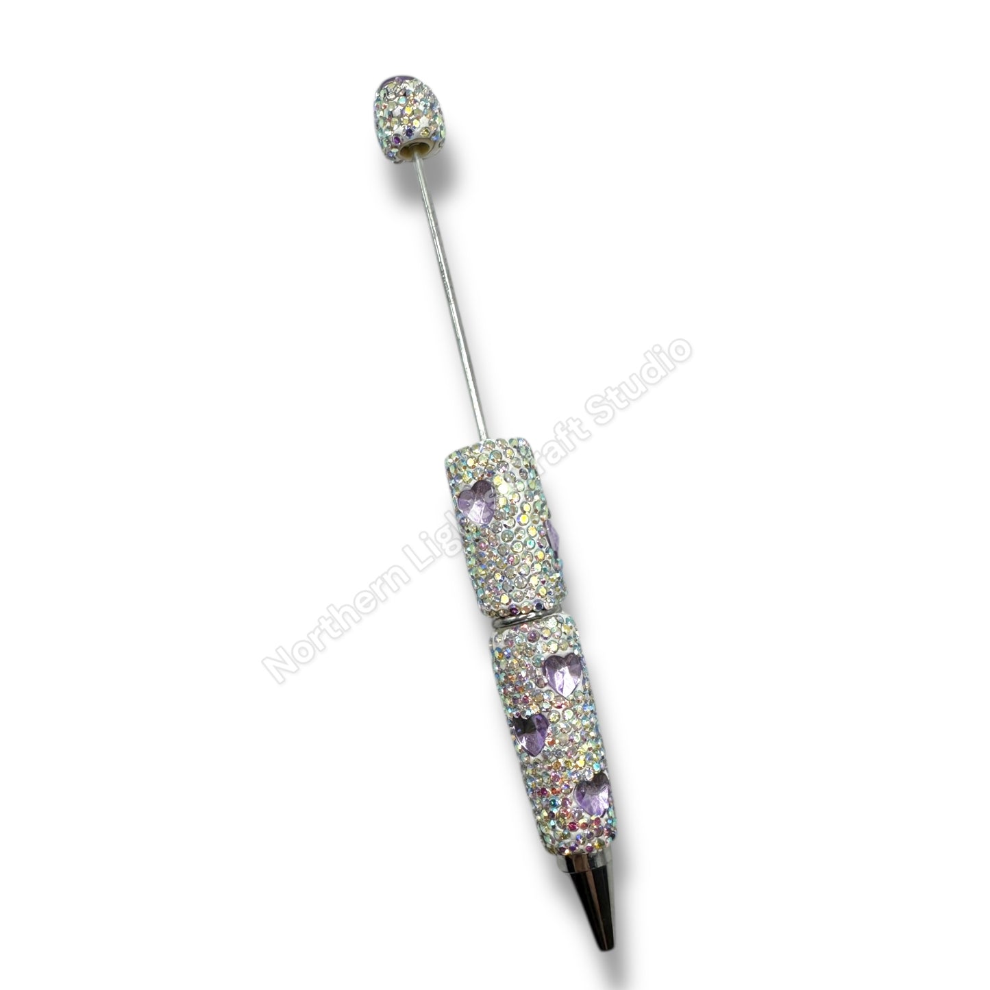 Rhinestone Heart Crystal Beadable Pens