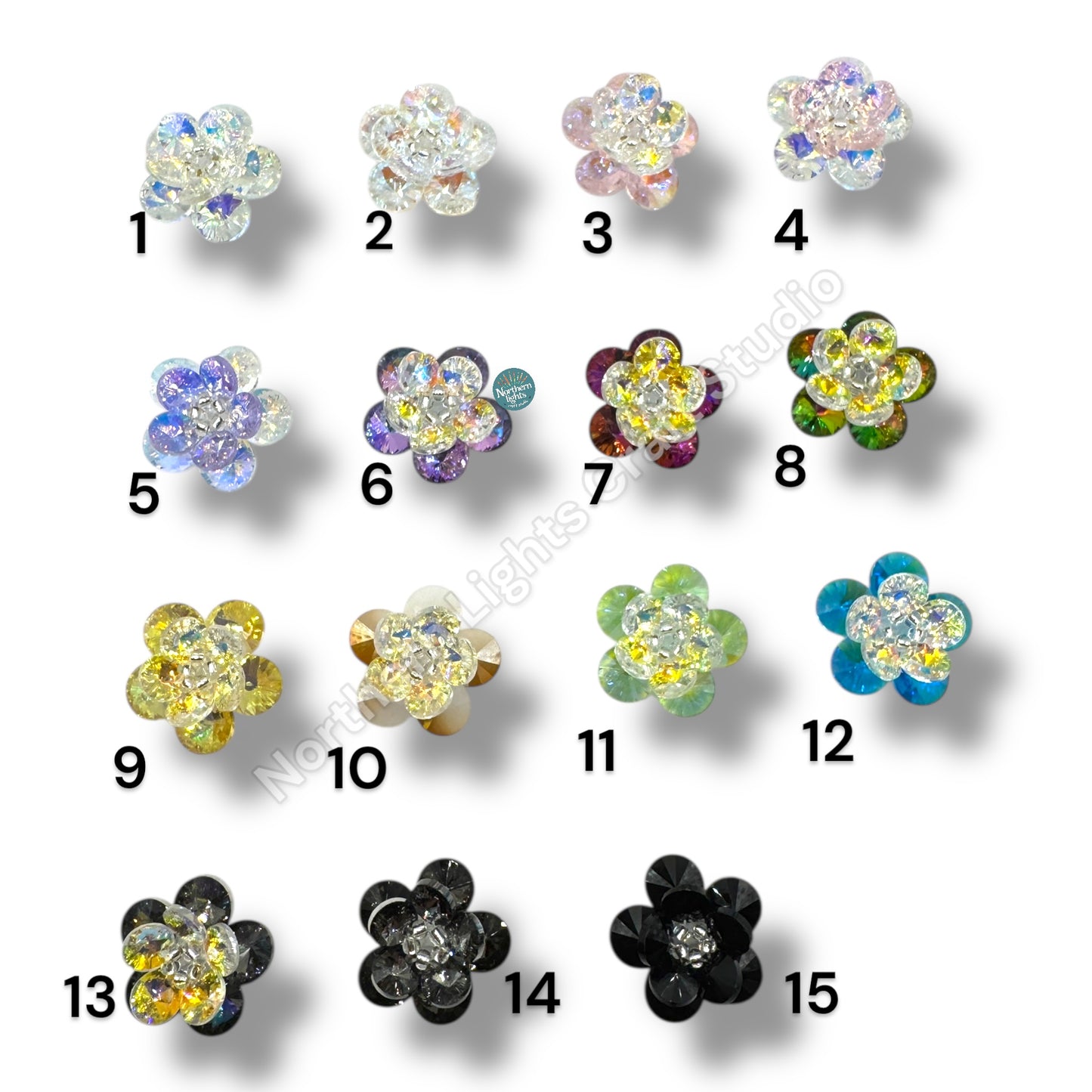 Handmade Crystal Flower Double Layer Bead - 26mm