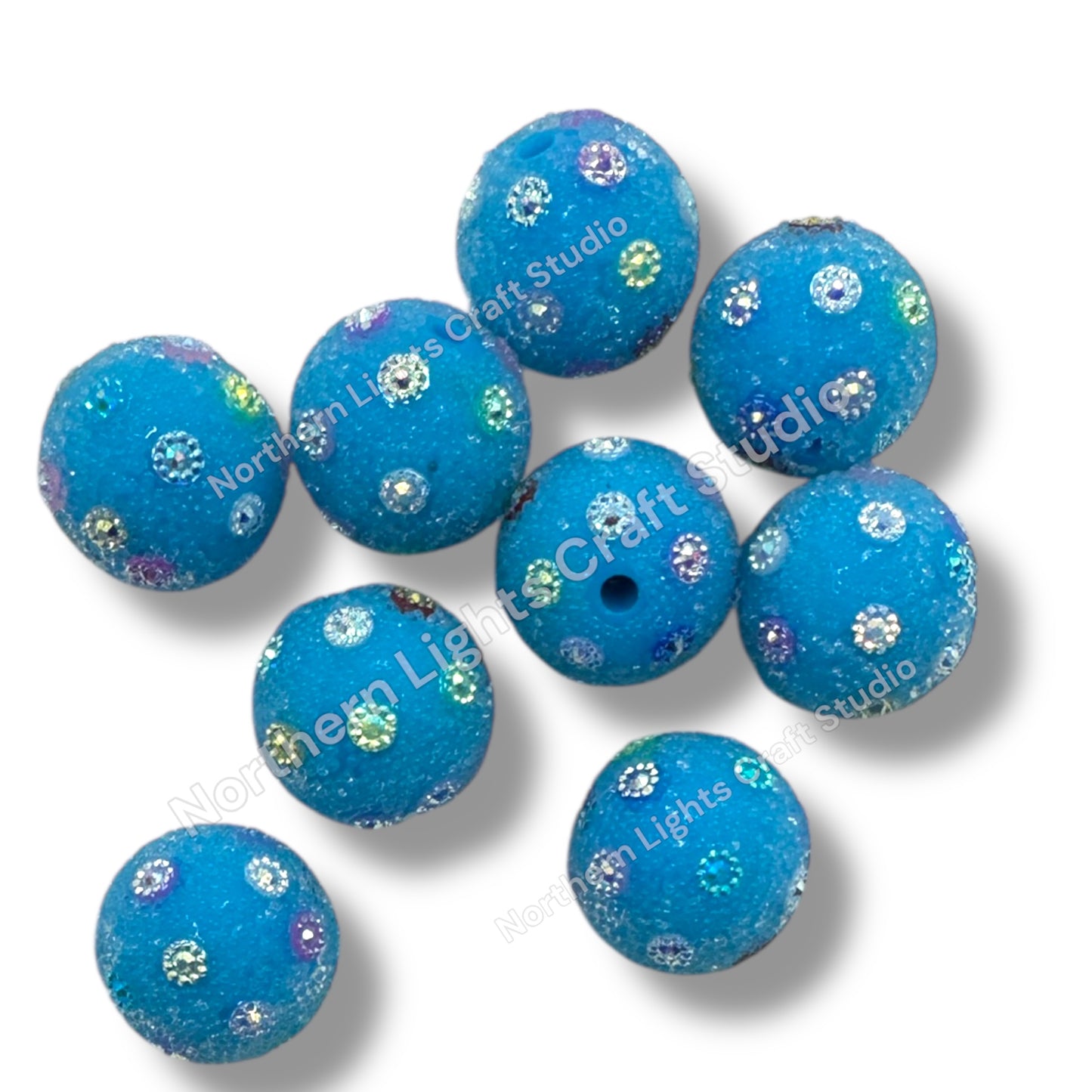 20mm Glitter Sequin Acrylic Beads 10pcs.