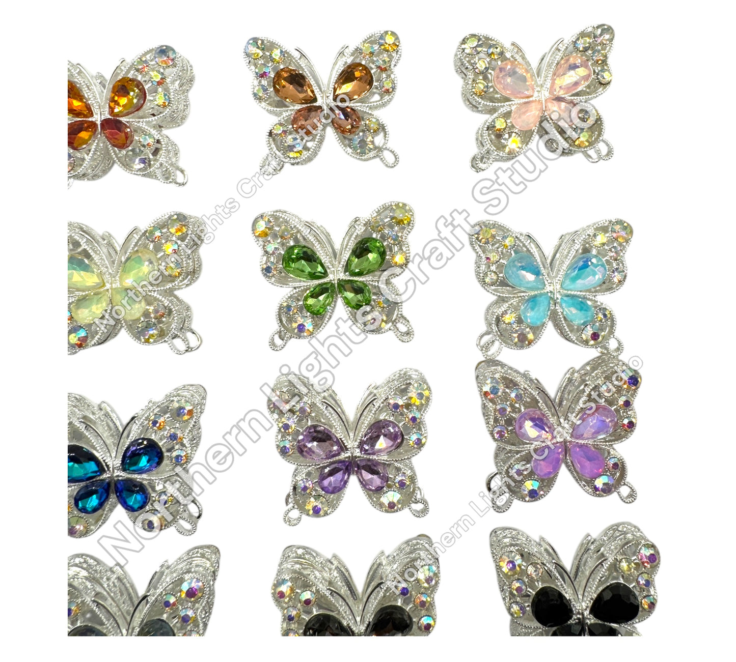 Silver Metal Alloy Butterfly Beads - 30mm
