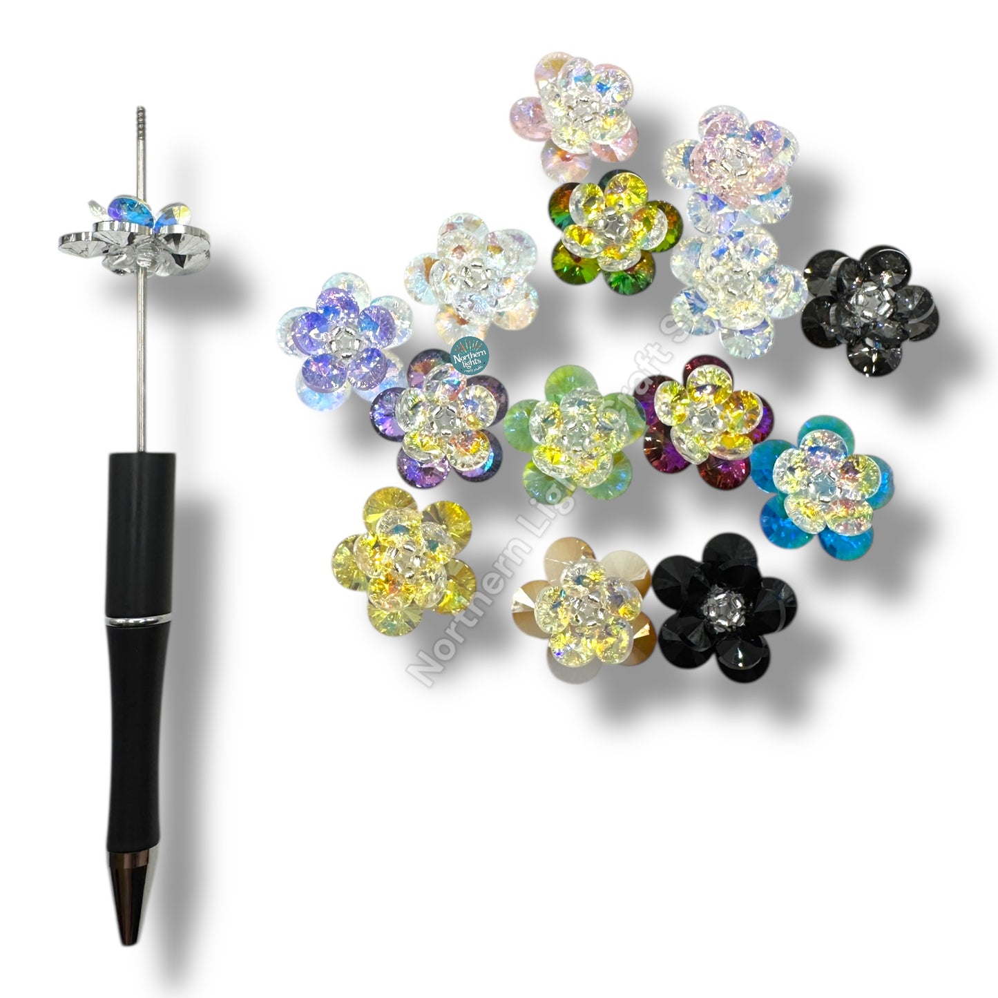 Handmade Crystal Flower Double Layer Bead - 26mm