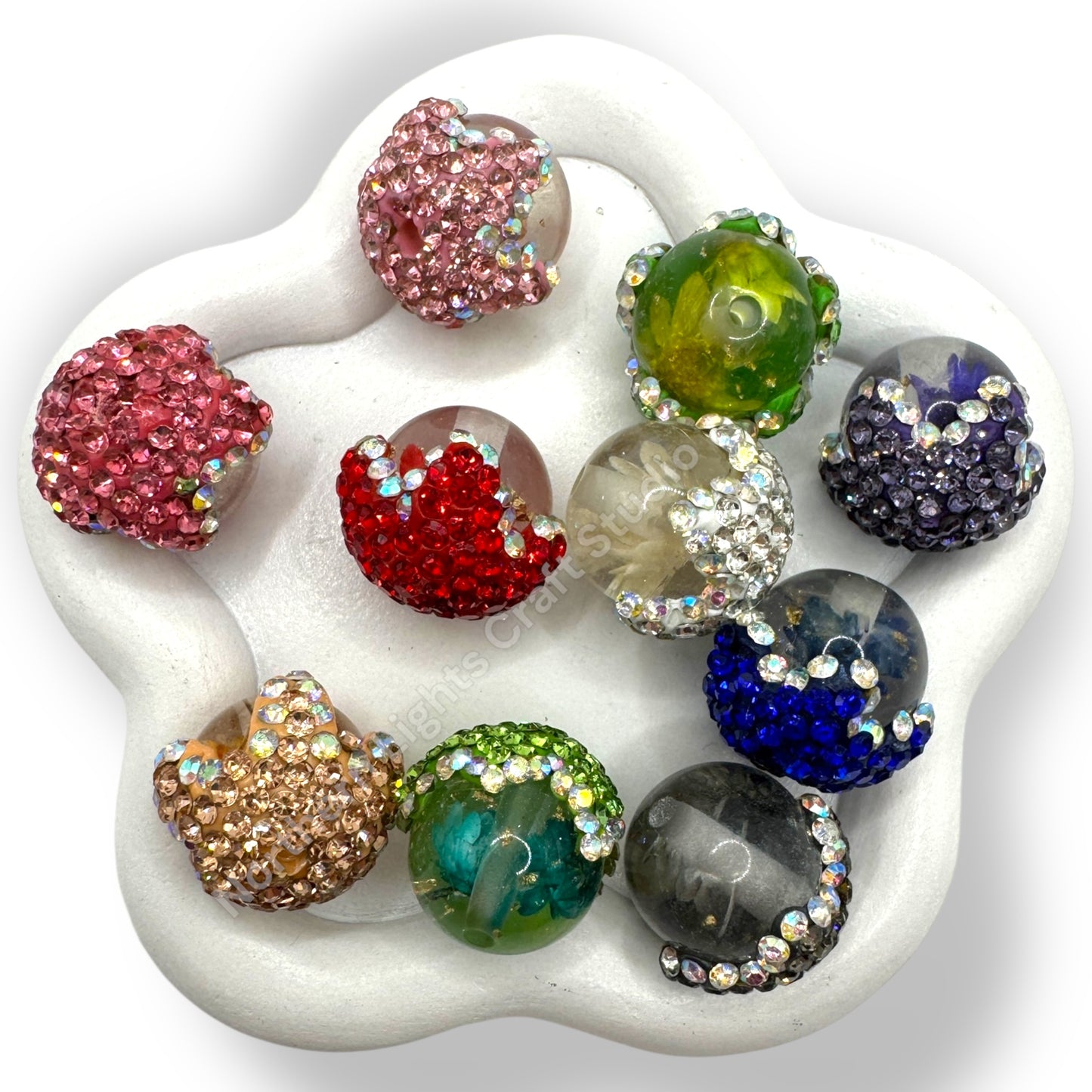 Rhinestone Flower Drip Beads