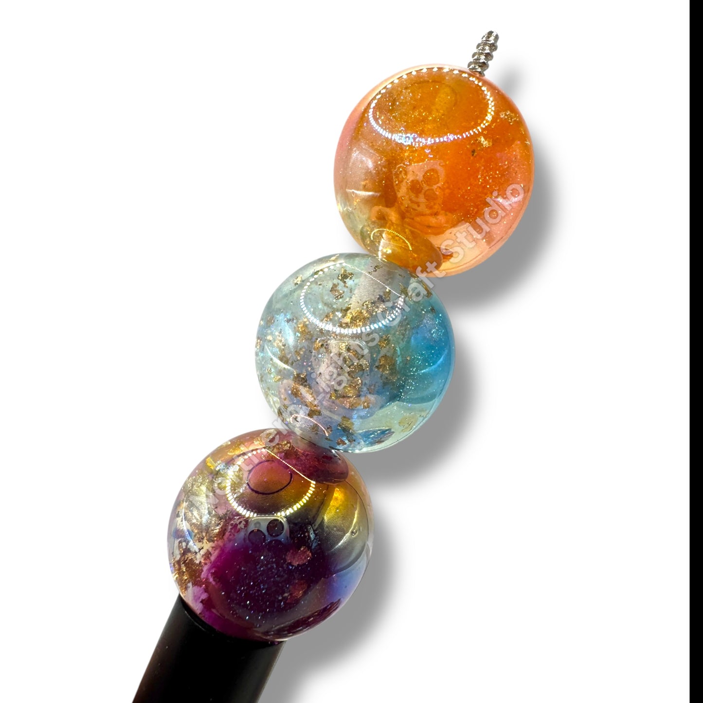 20mm Gold Flake Glitter Galaxy Beads-10pcs