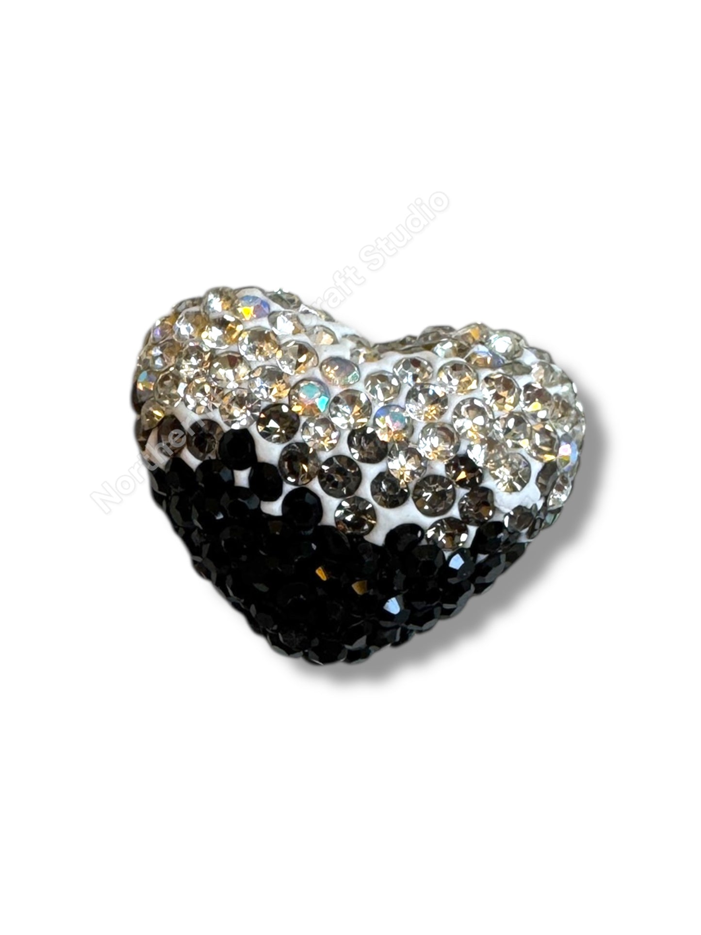 Ombre Rhinestone Heart Beads - Read Description