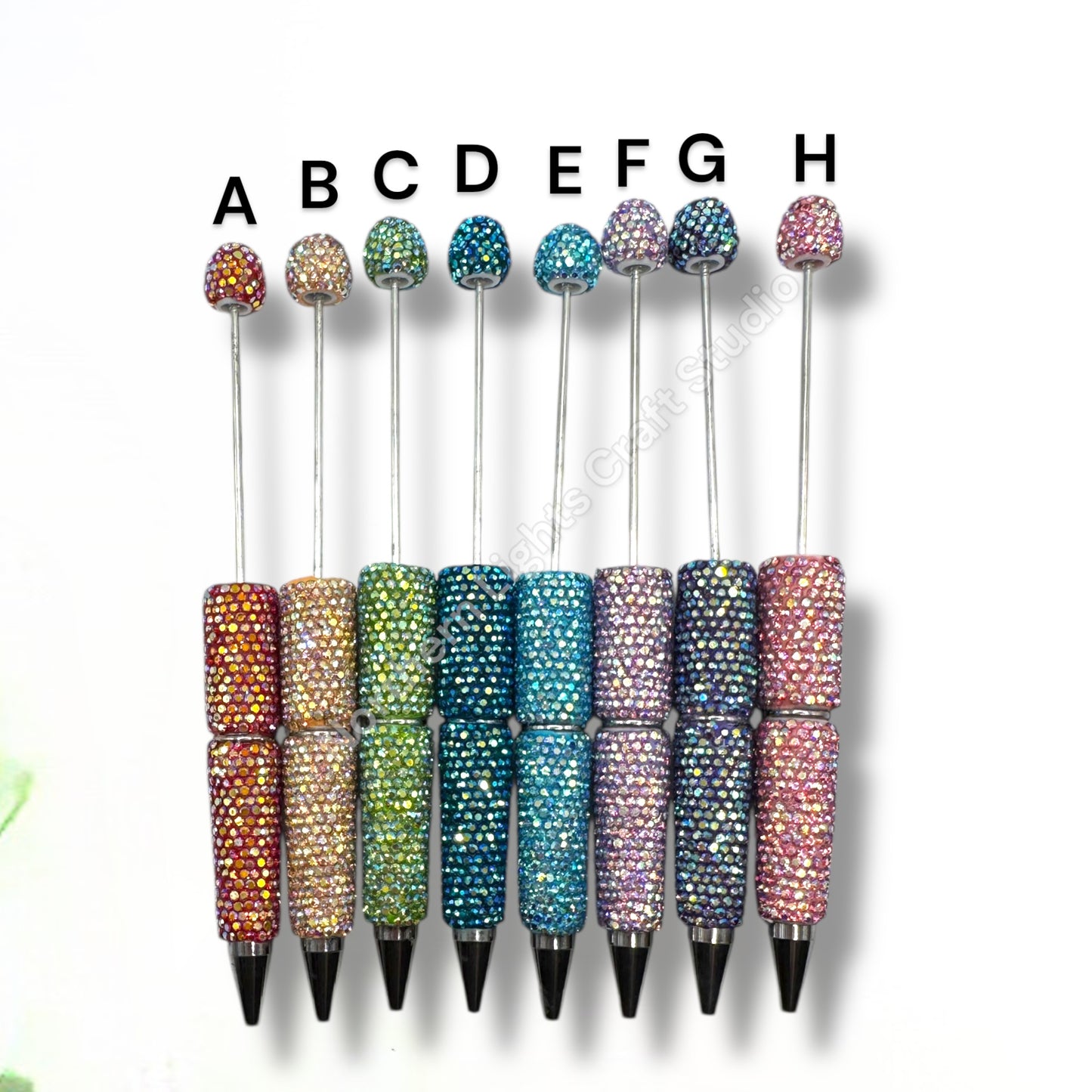 Beadable AB Colorful Rhinestone Pens