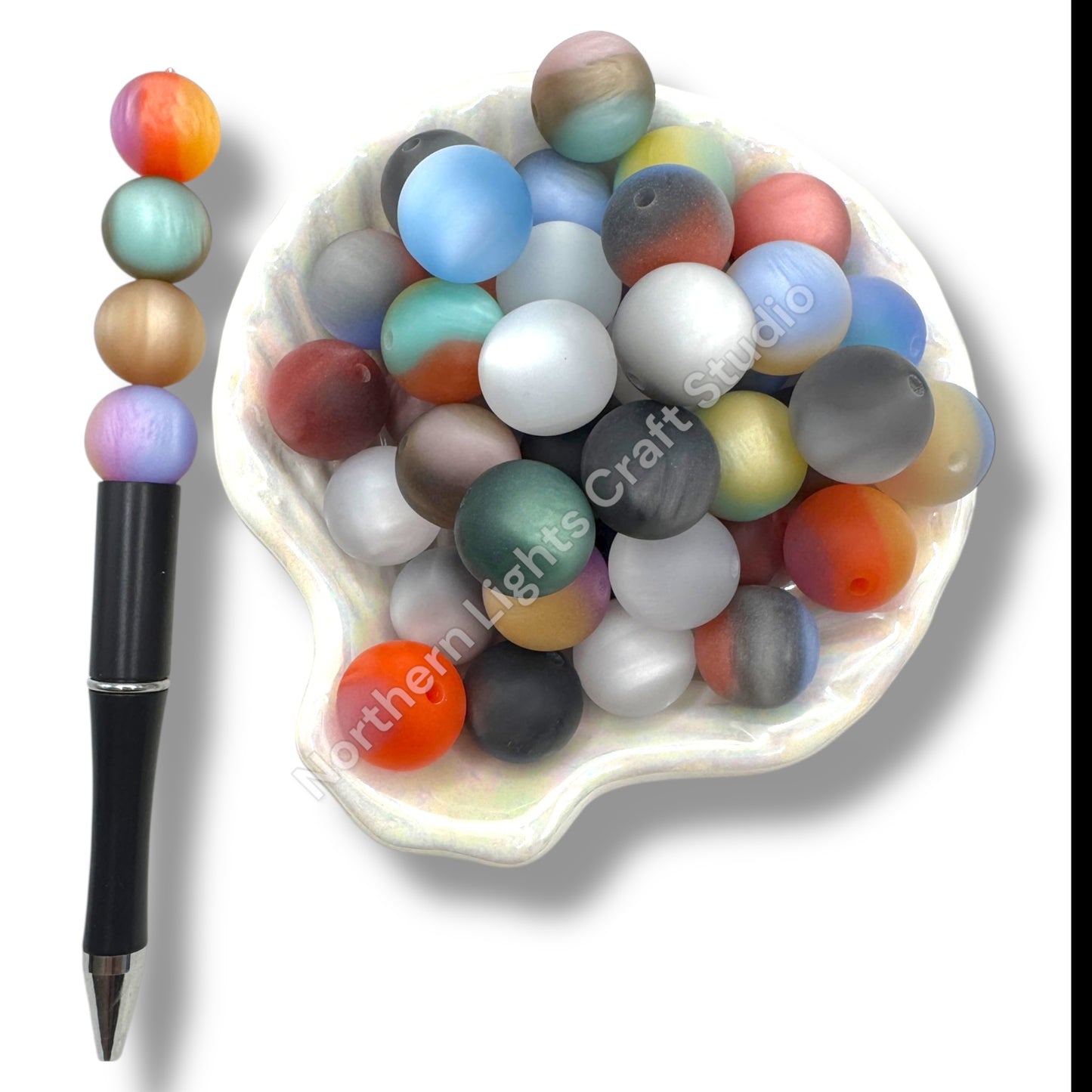 16mm Frosted Cat Eye Ombre Beads - 20 pcs.