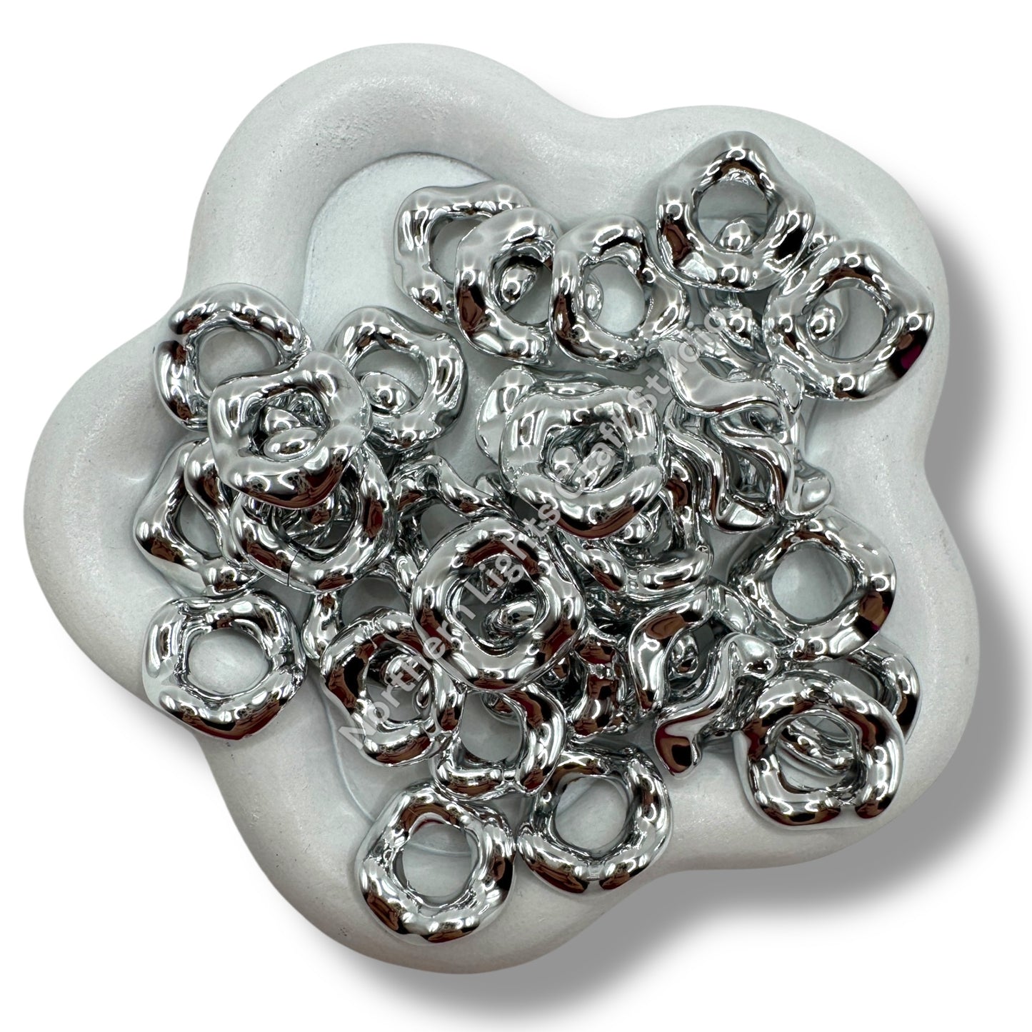 Gold and Silver Wavy Spacer 16mm - Solid or Mix of 50 pcs.