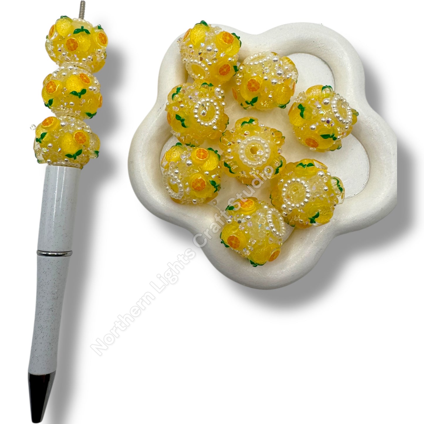 Sugar Lemon Charm Beads 4pcs.