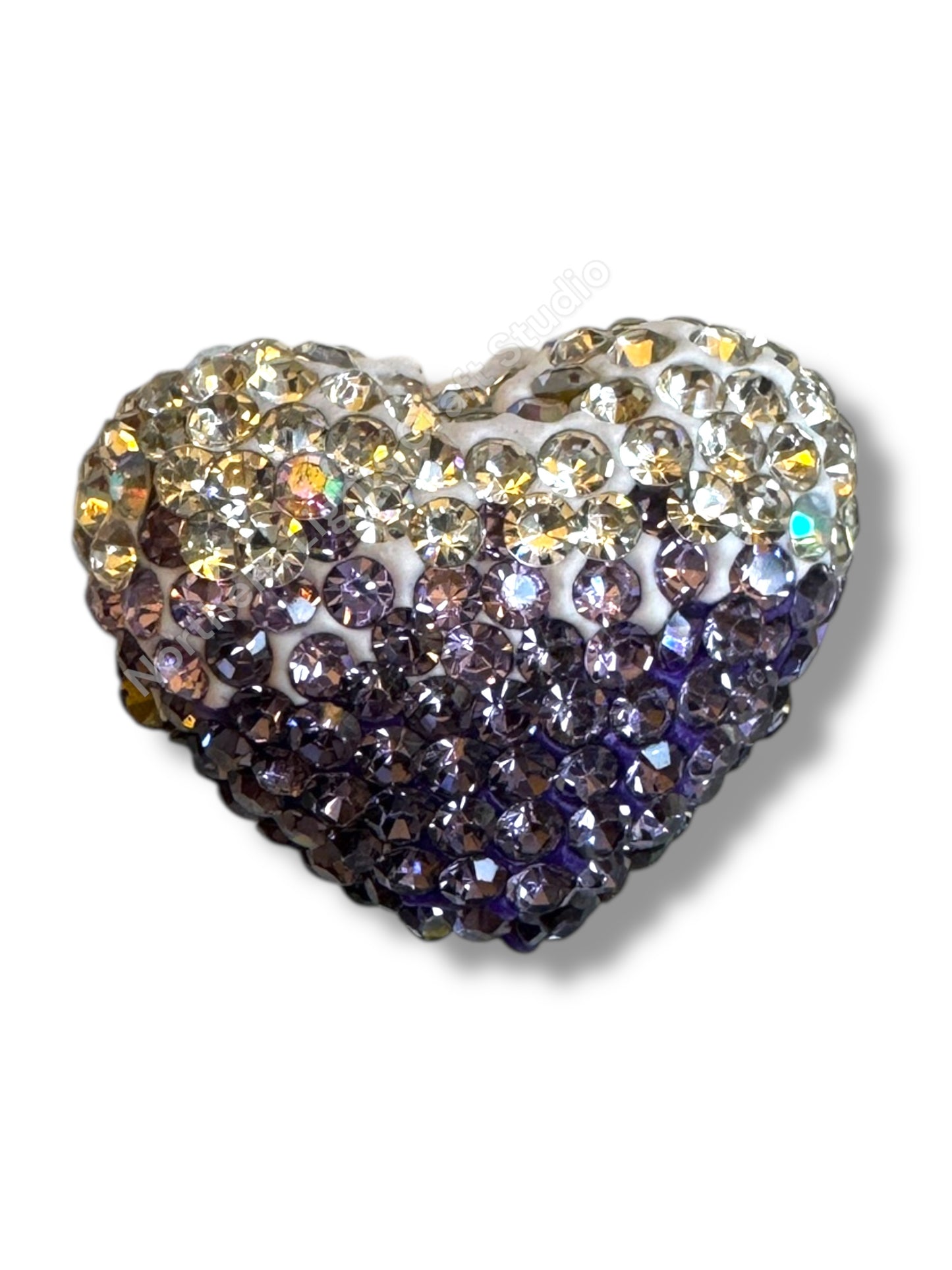 Ombre Rhinestone Heart Beads - Read Description