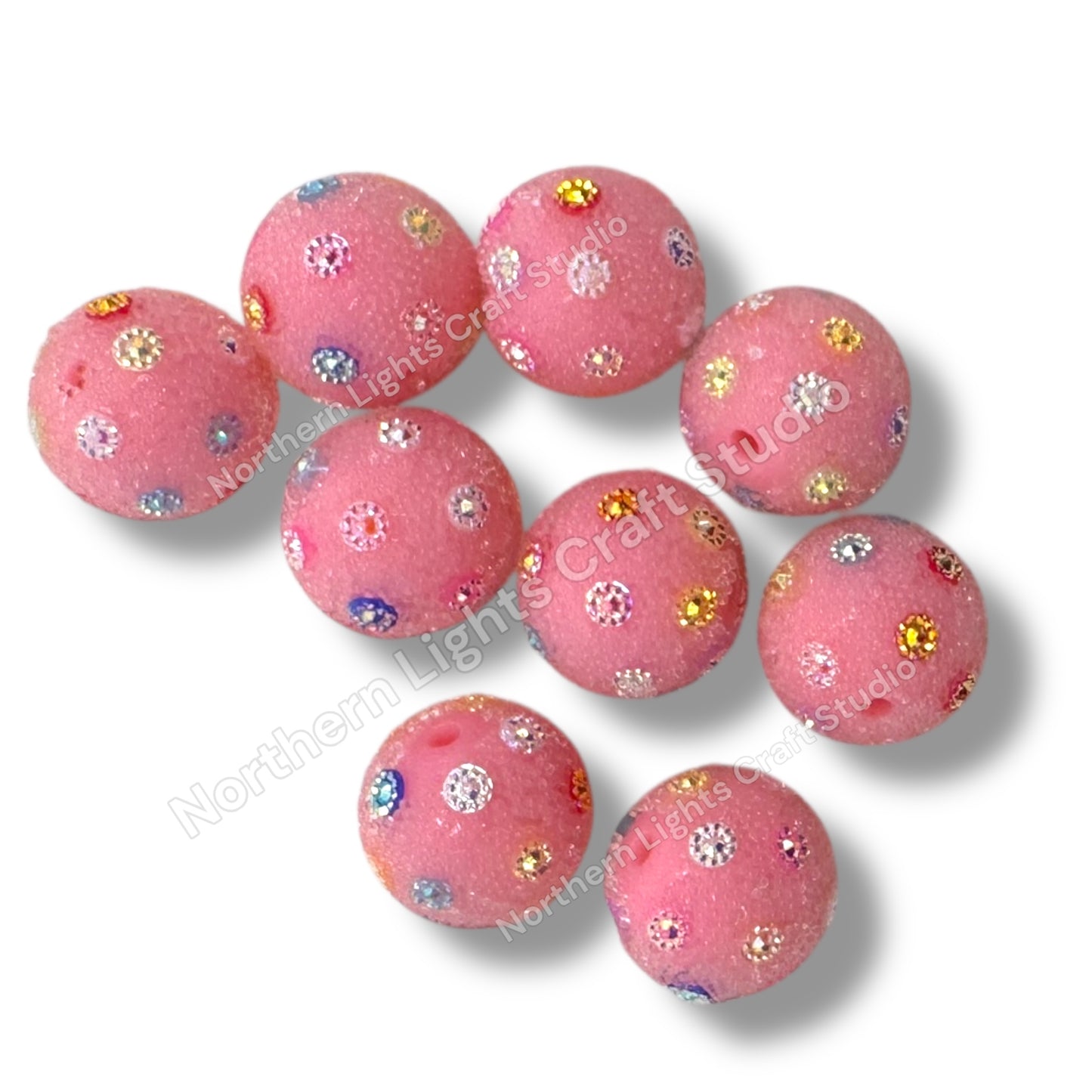 20mm Glitter Sequin Acrylic Beads 10pcs.