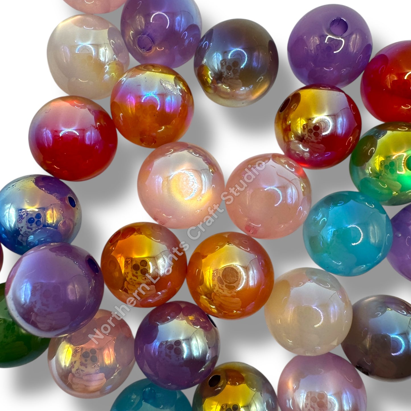12mm Cat's Eye Glitter Galaxy Beads - 40 pcs.