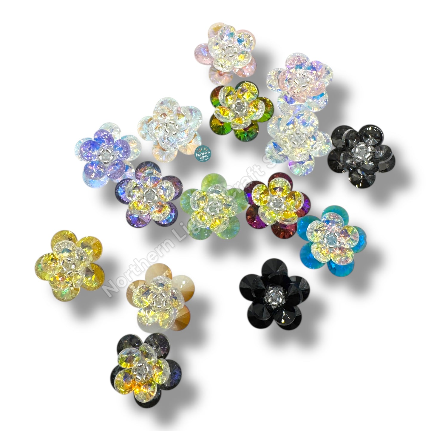 Handmade Crystal Flower Double Layer Bead - 26mm