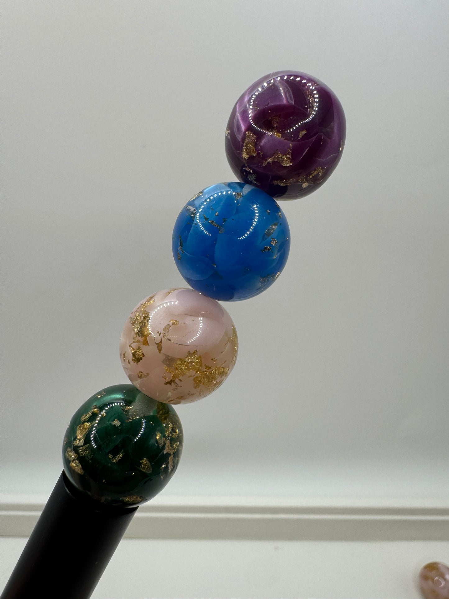 16mm Gold Flake Marble Beads- 20 pcs.