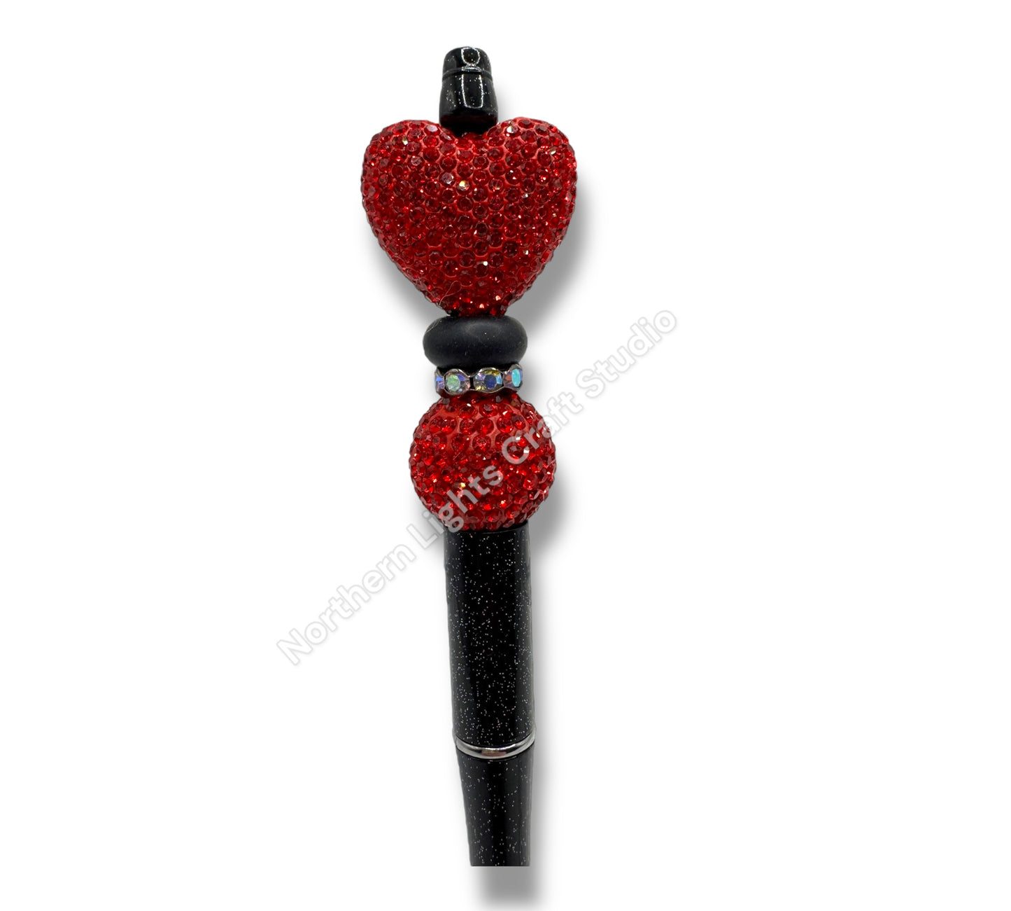 Fancy Beaded Rhinestone Heart Pen, Rhinestone Pen, Bling Pen, Fancy Heart Pen, Bling Heart Pen, Sparkly Pen, Premium Rhinestone Heart Pen