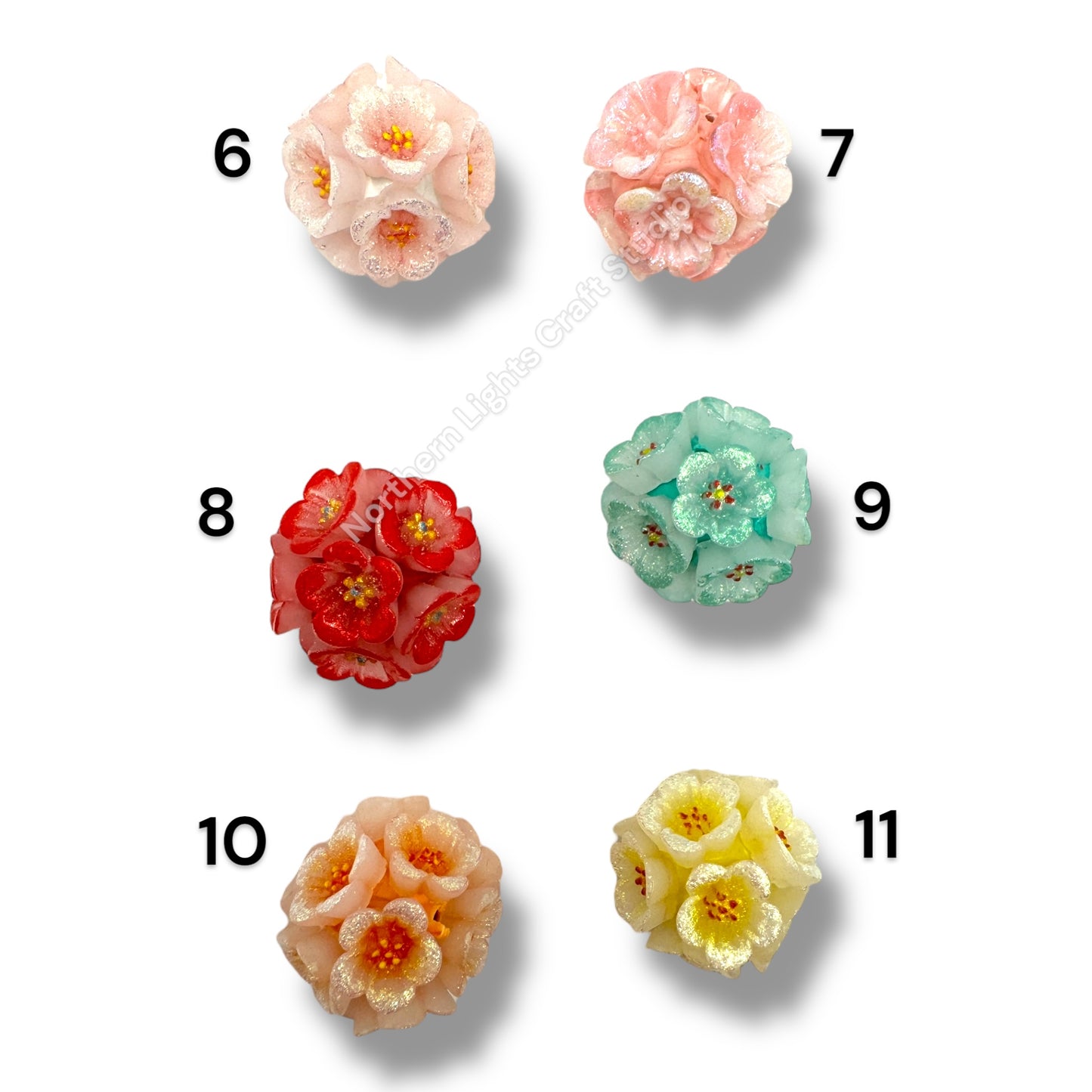 Flower Beads for Beaded Pens 5pc.