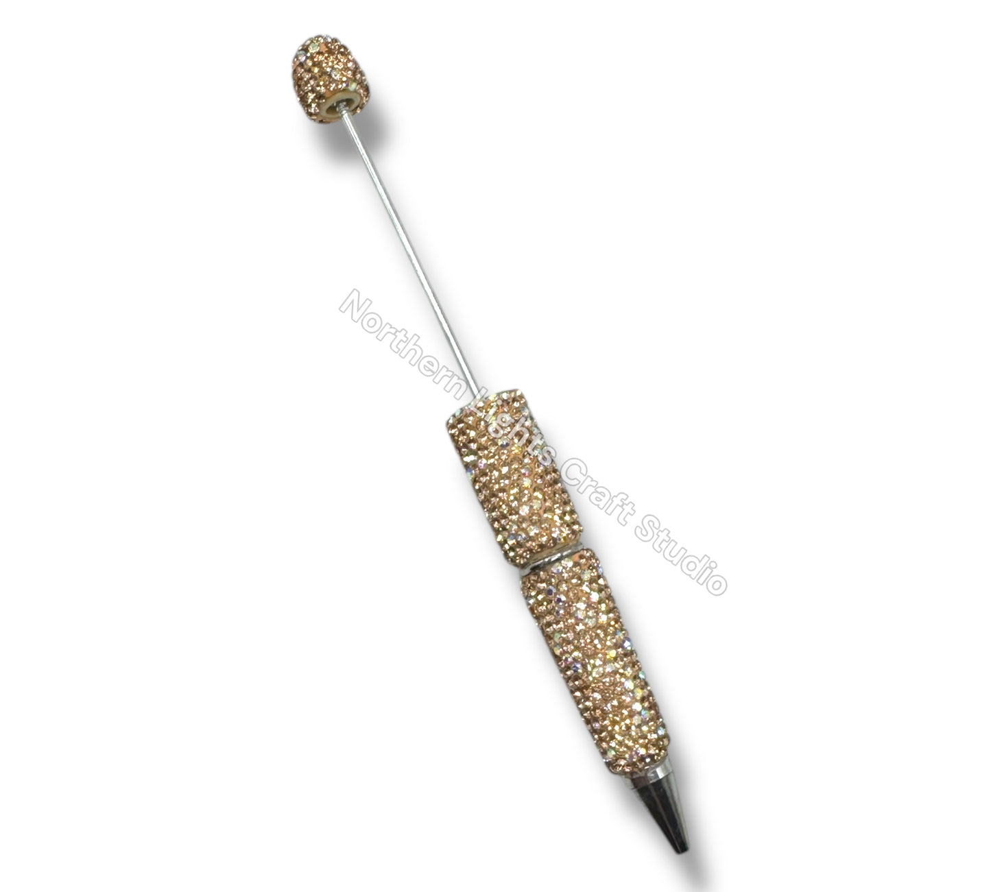 Beadable Rhinestone Pens With Silver