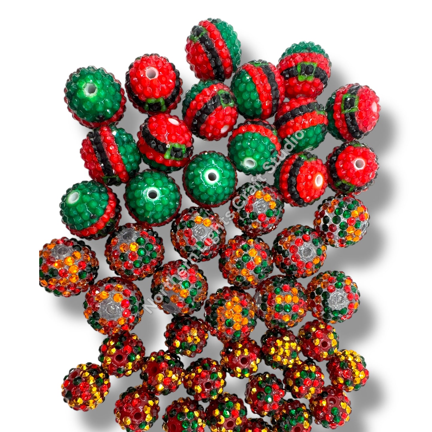 Christmas Color Bubblegum Rhinestone - Different Color Options Available