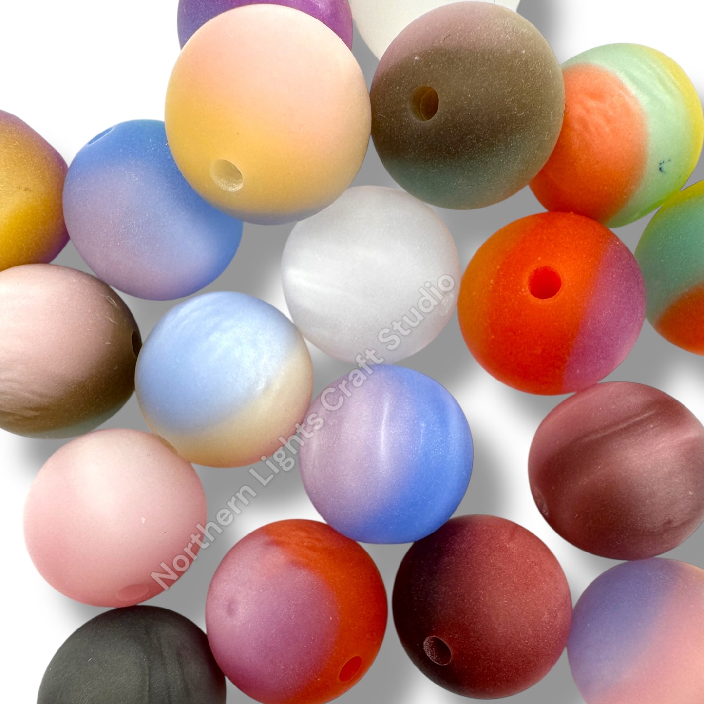 16mm Frosted Cat Eye Ombre Beads - 20 pcs.