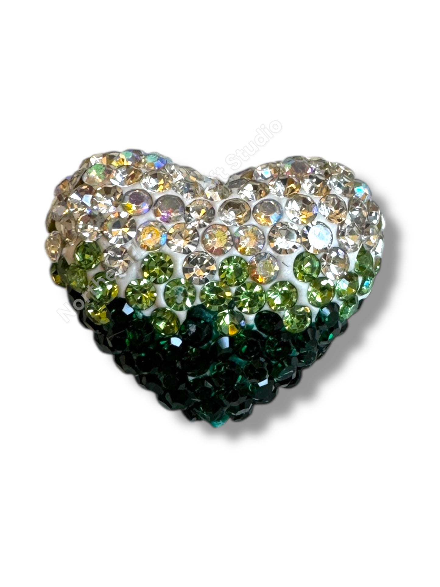 Ombre Rhinestone Heart Beads - Read Description
