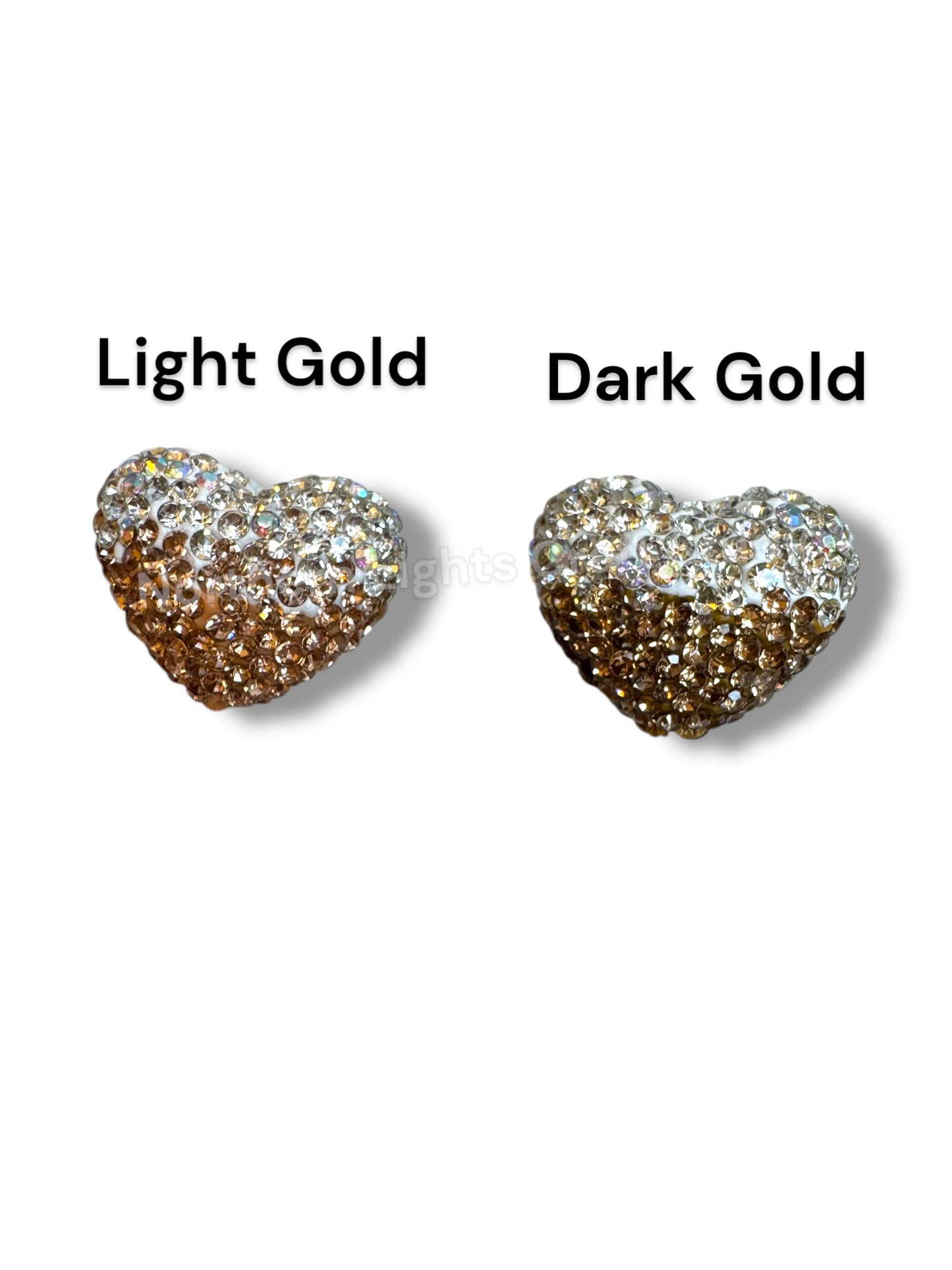 Ombre Rhinestone Heart Beads - Read Description
