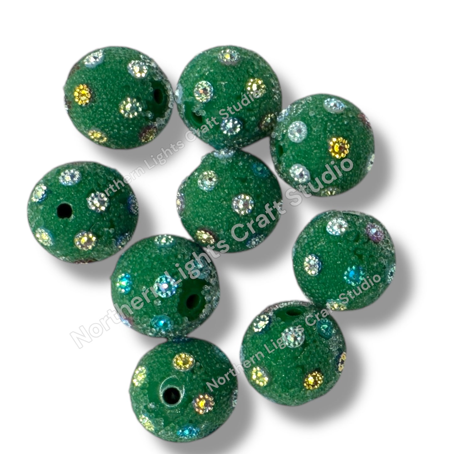 20mm Glitter Sequin Acrylic Beads 10pcs.