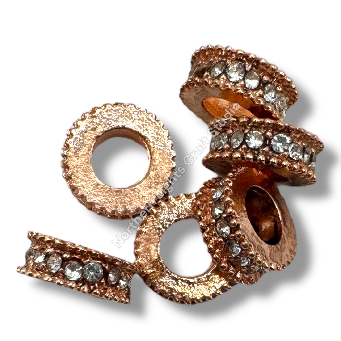 10mm Metal Wheel Spacer with Rhinestones -10pcs