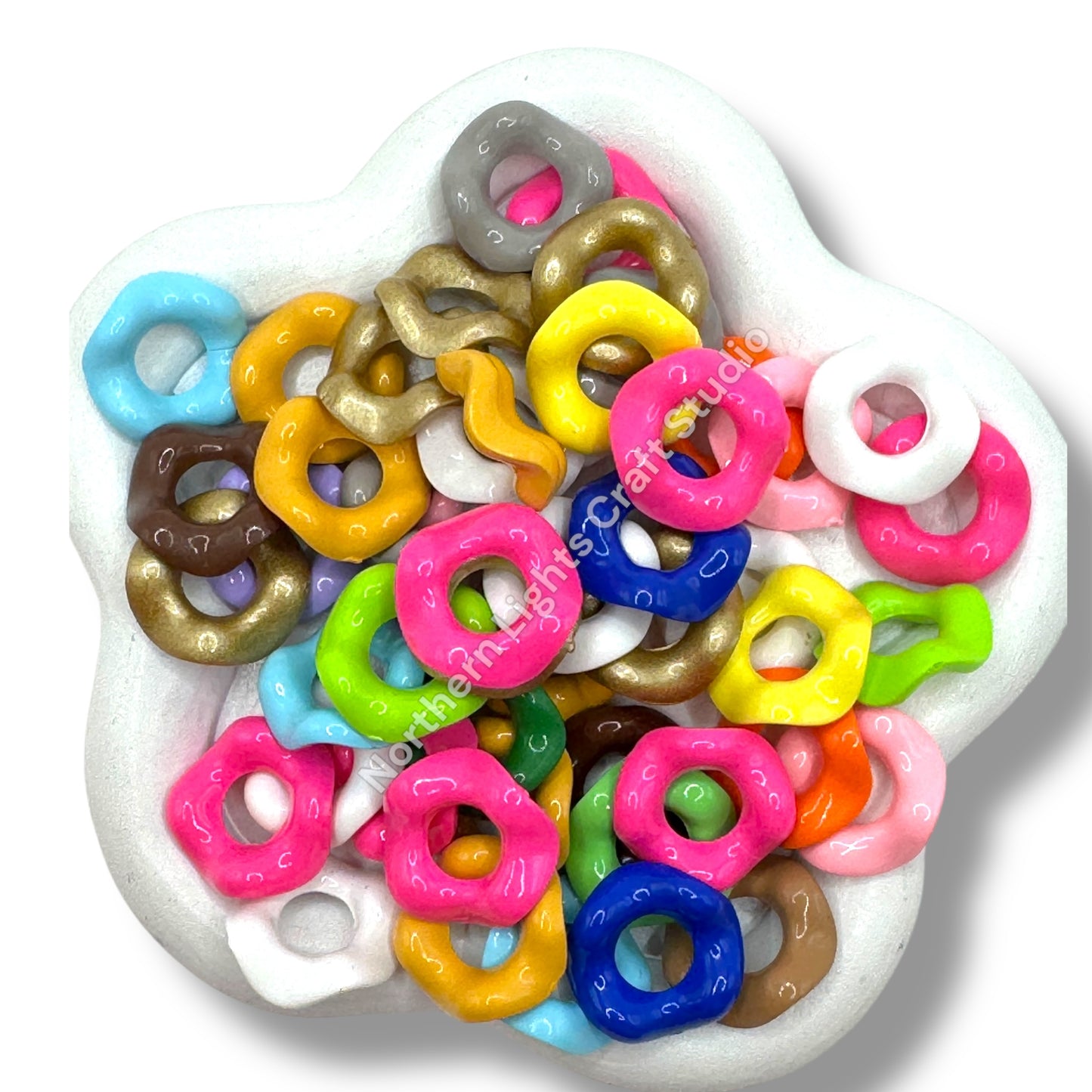 Colorful Wavy Spacer 16mm Mix of 50 pcs.