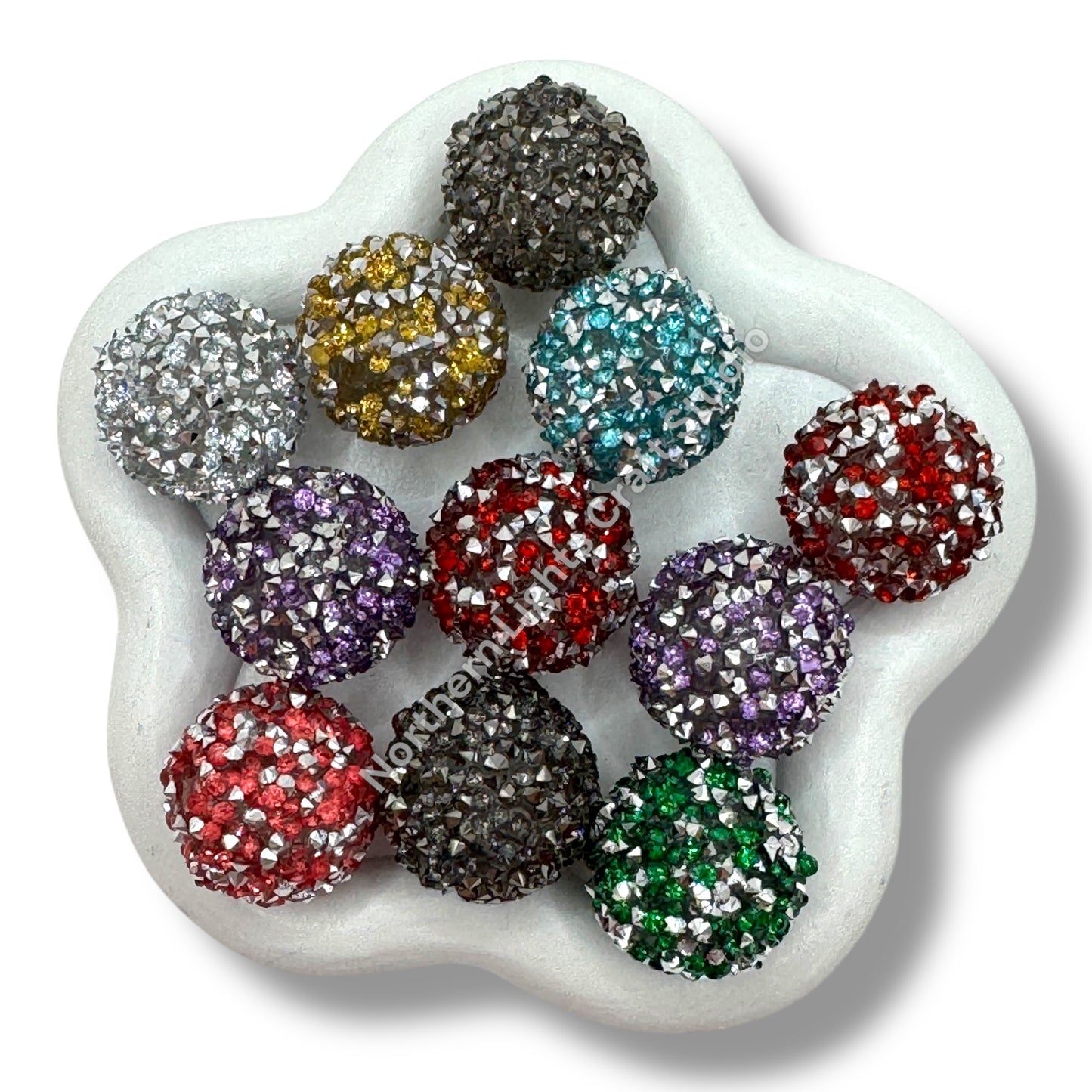 Sugar Round Acrylic Bling Beads 20mm