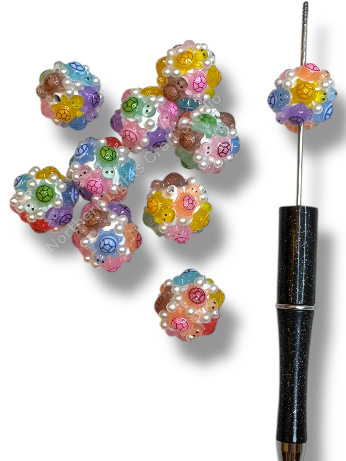 Fancy Turtle Beads - 5 pcs.