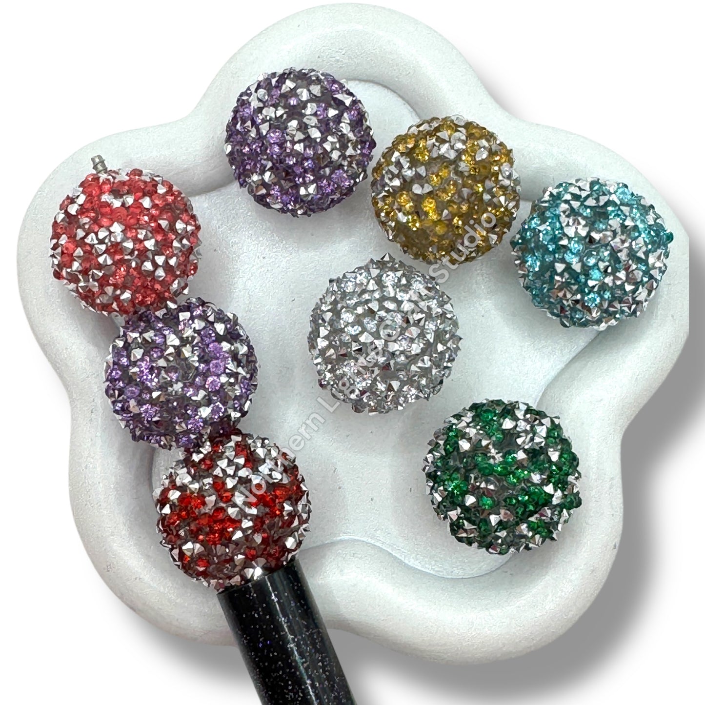 Sugar Round Acrylic Bling Beads 20mm