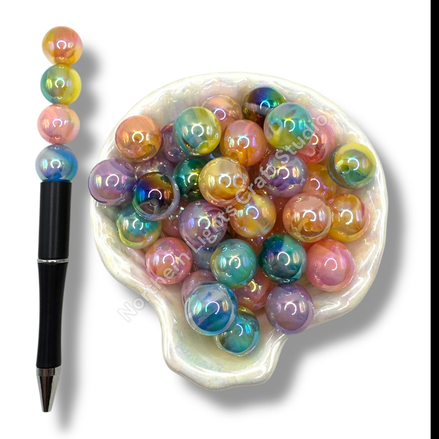 16mm UV Color Swirl Beads - 20pcs.