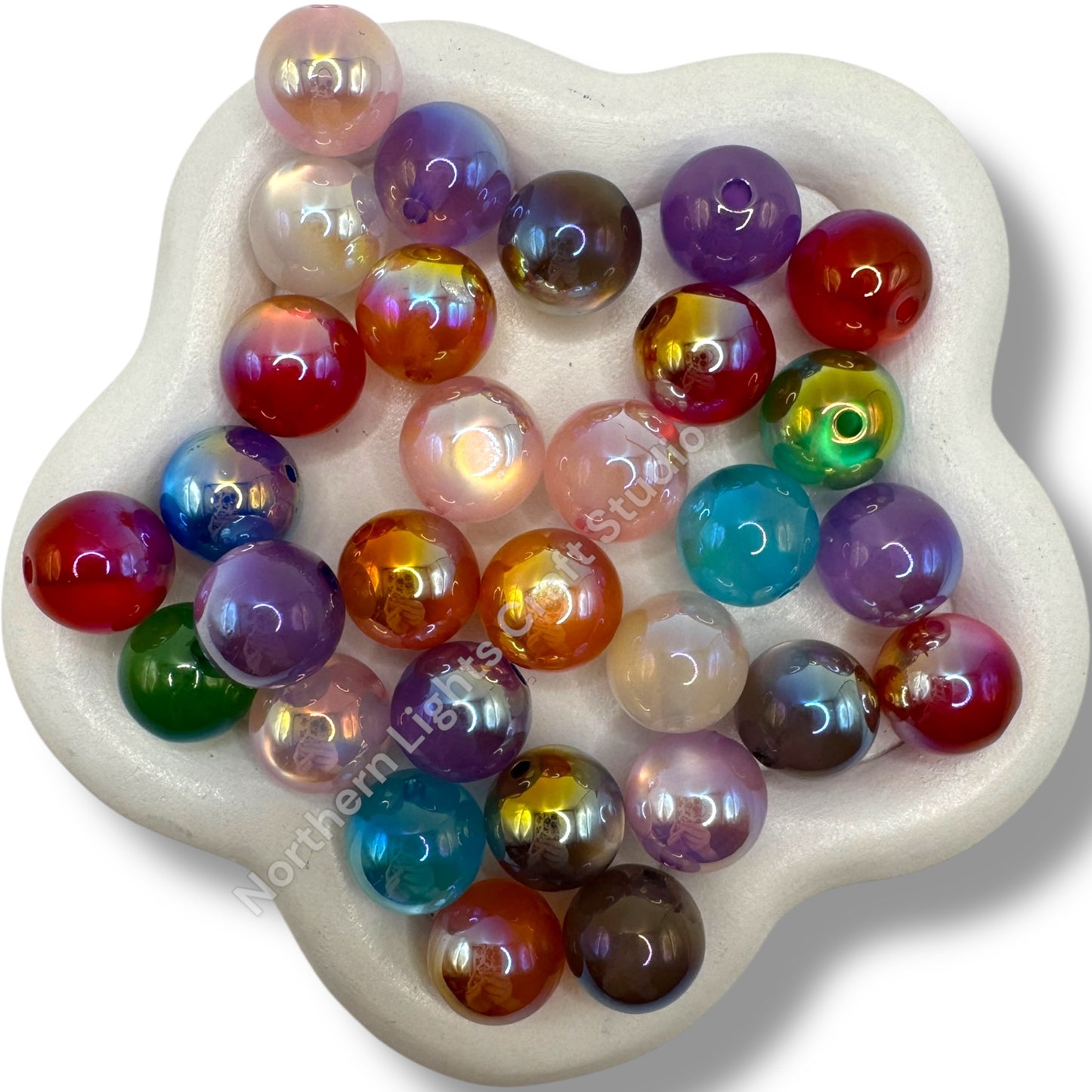 12mm Cat's Eye Glitter Galaxy Beads - 40 pcs.