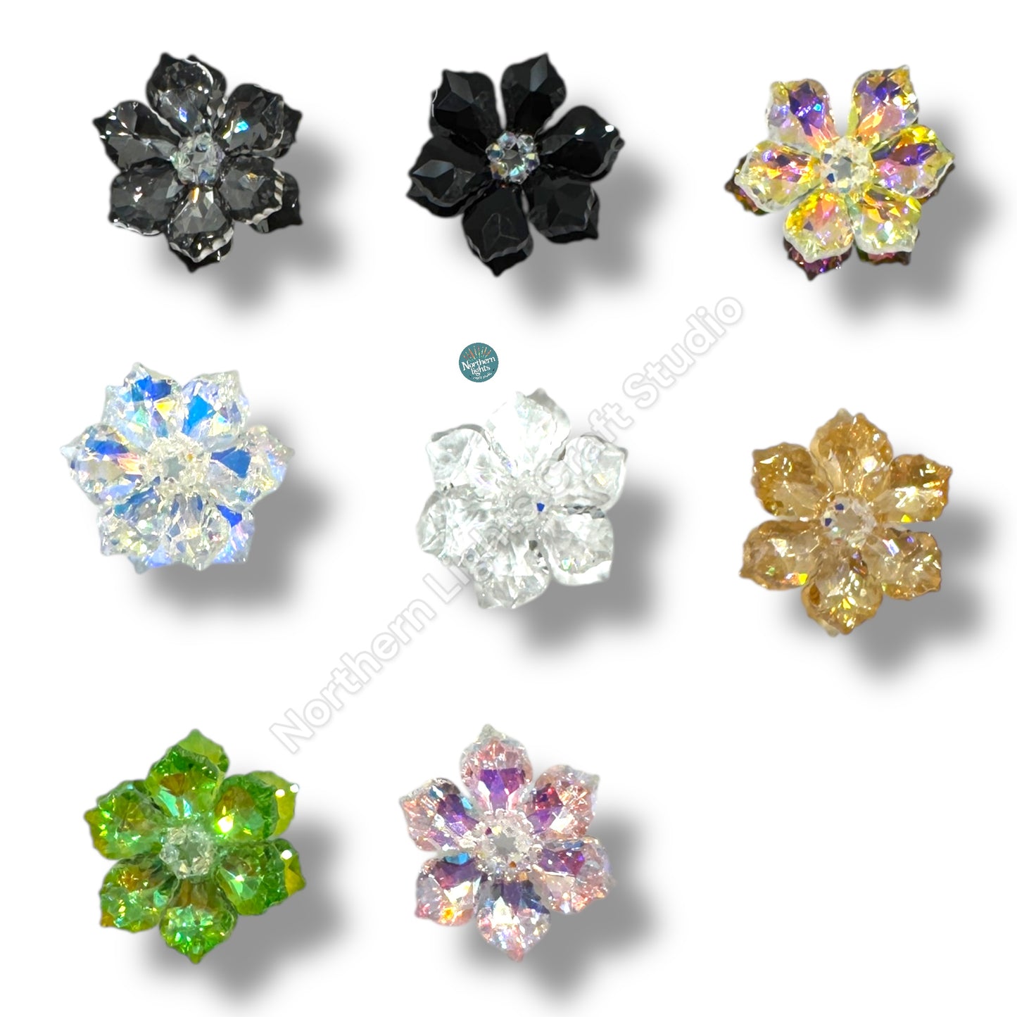 Handmade Glass Crystal Flower Double Layer Bead - 40mm