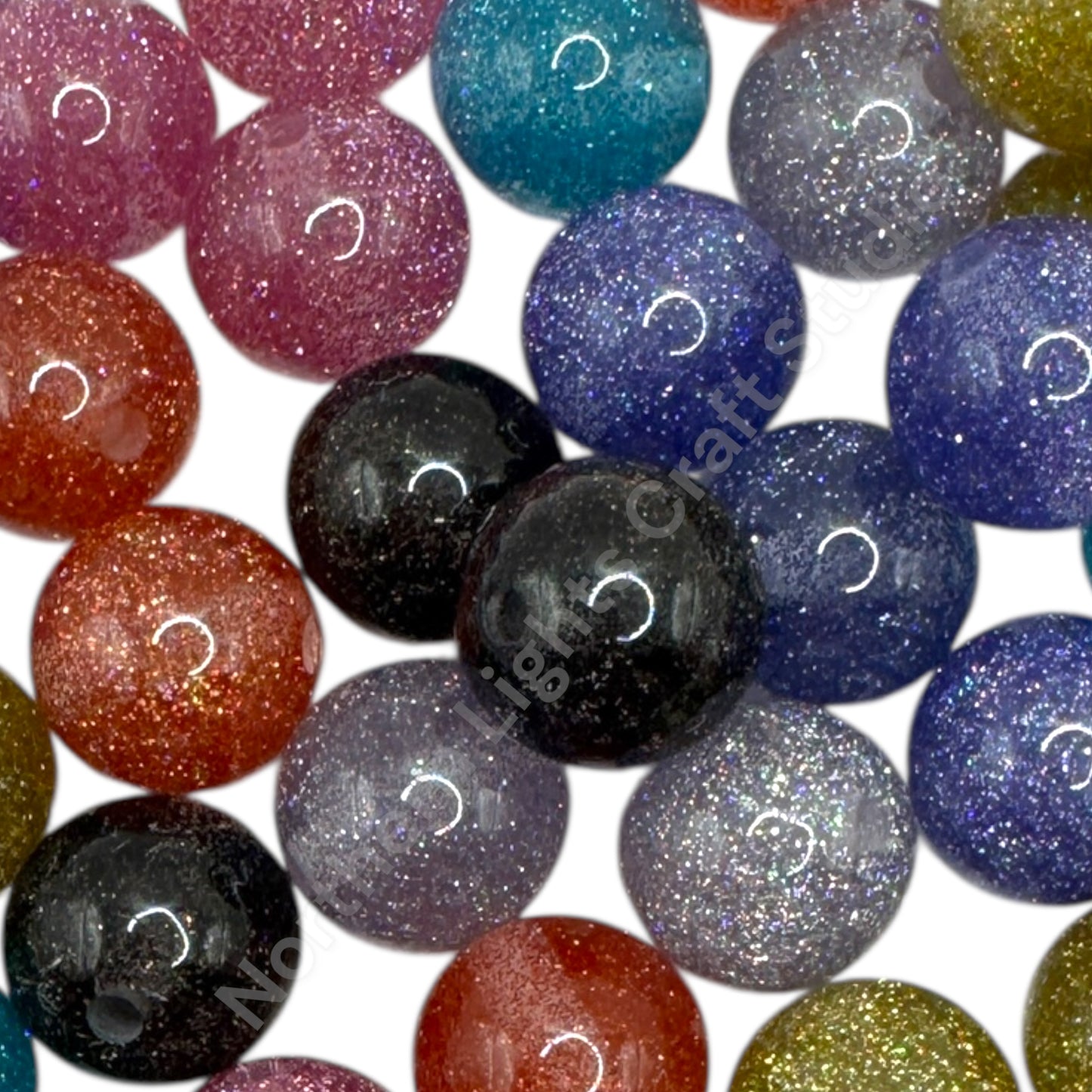 Glitter Shiny Beads 20 mm - 10 Pieces