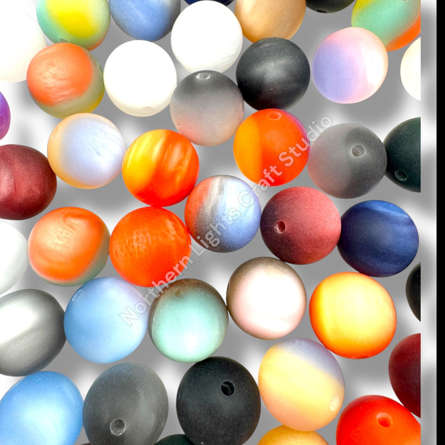 16mm Frosted Cat Eye Ombre Beads - 20 pcs.