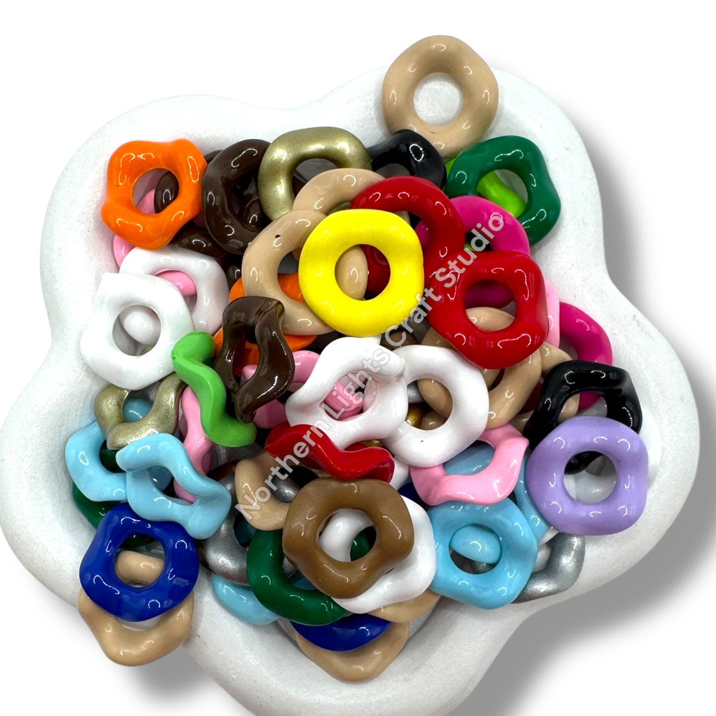 Colorful Wavy Spacer 16mm Mix of 50 pcs.