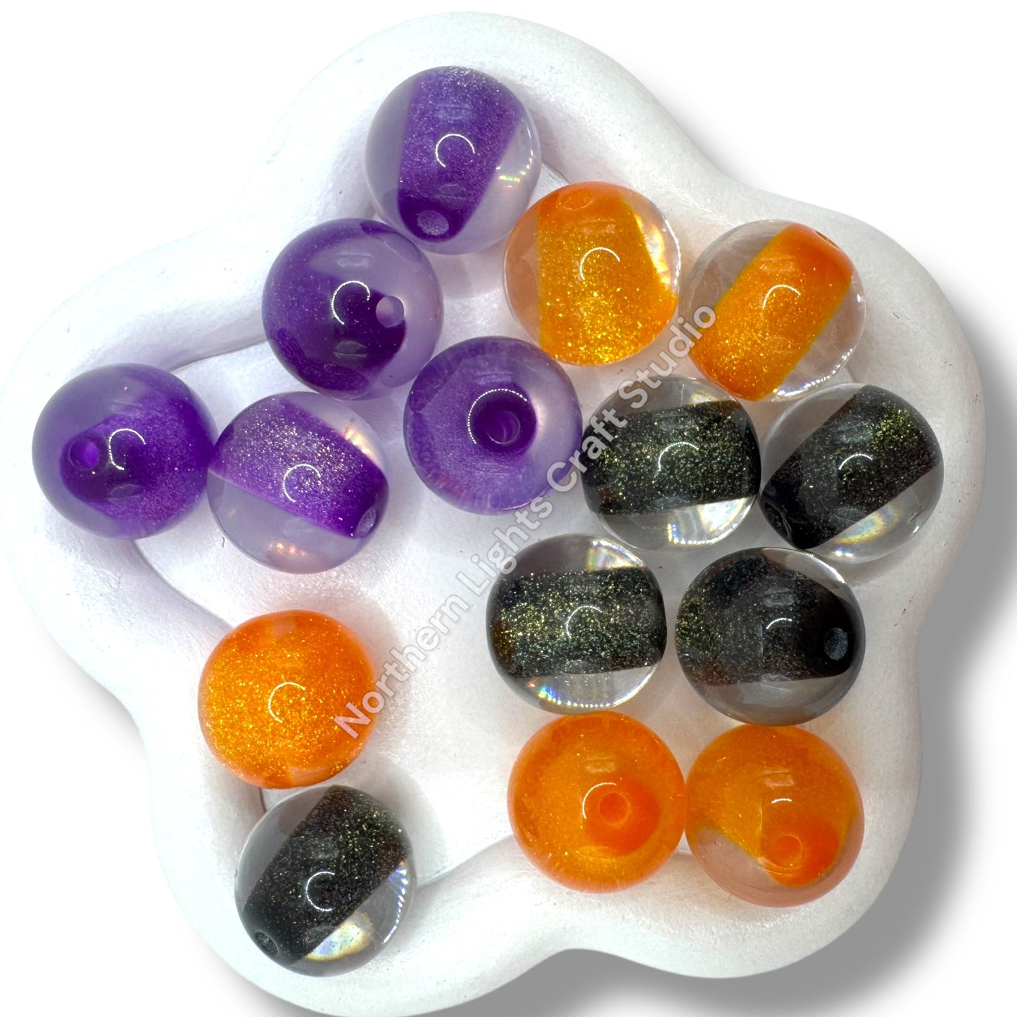 Halloween Luminous Glittery Core Layer Bead Mix